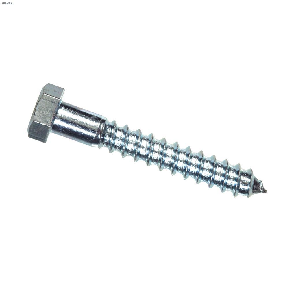 5/16" x 1" Zinc Plated Hex Lag Screw-100/Pack