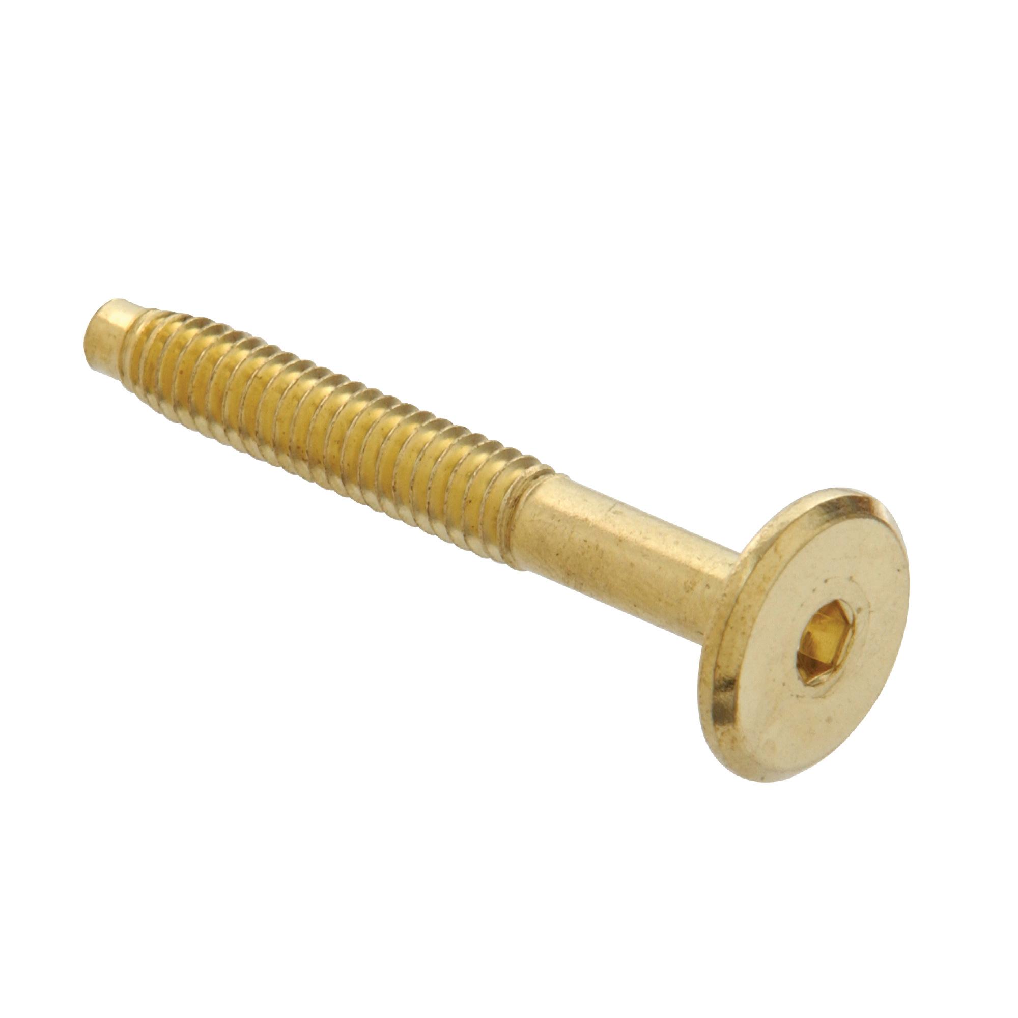 1/4-20 x 2-1/4" Bright Brass Hex Drive Connector Bolt