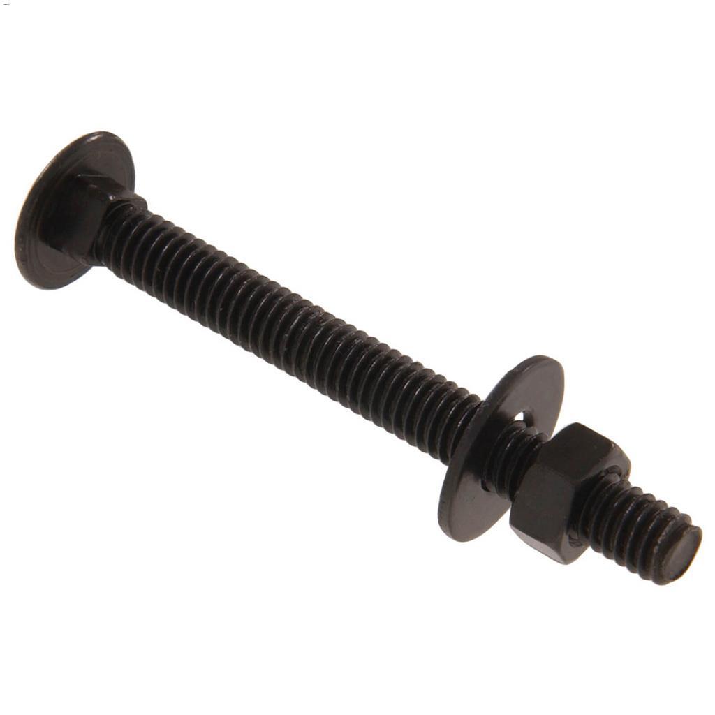 5/16" x 3" Black Gate Fastener Carriage Bolt-3/Pack
