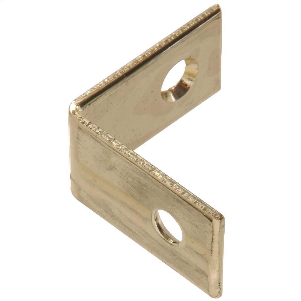 1" Bright Brass Solid Decorative Corner Brace-4/Pack