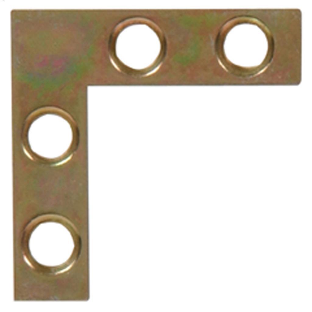 1-1/2" x 3/8" Zinc&Yellow Dichromate Flat Corner Brace-4/PK