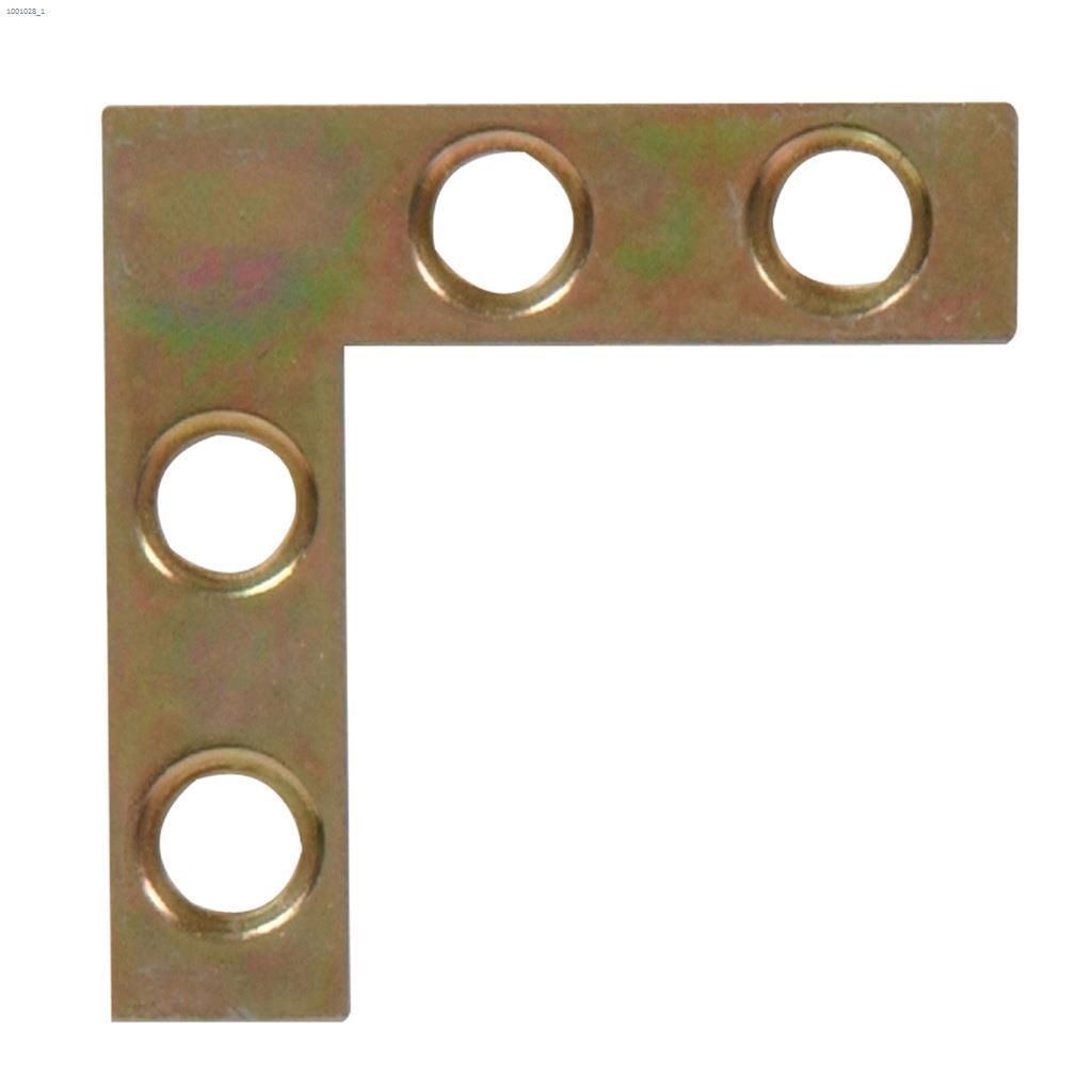 2" x 3/8" Zinc & Yellow Dichromate Flat Corner Brace