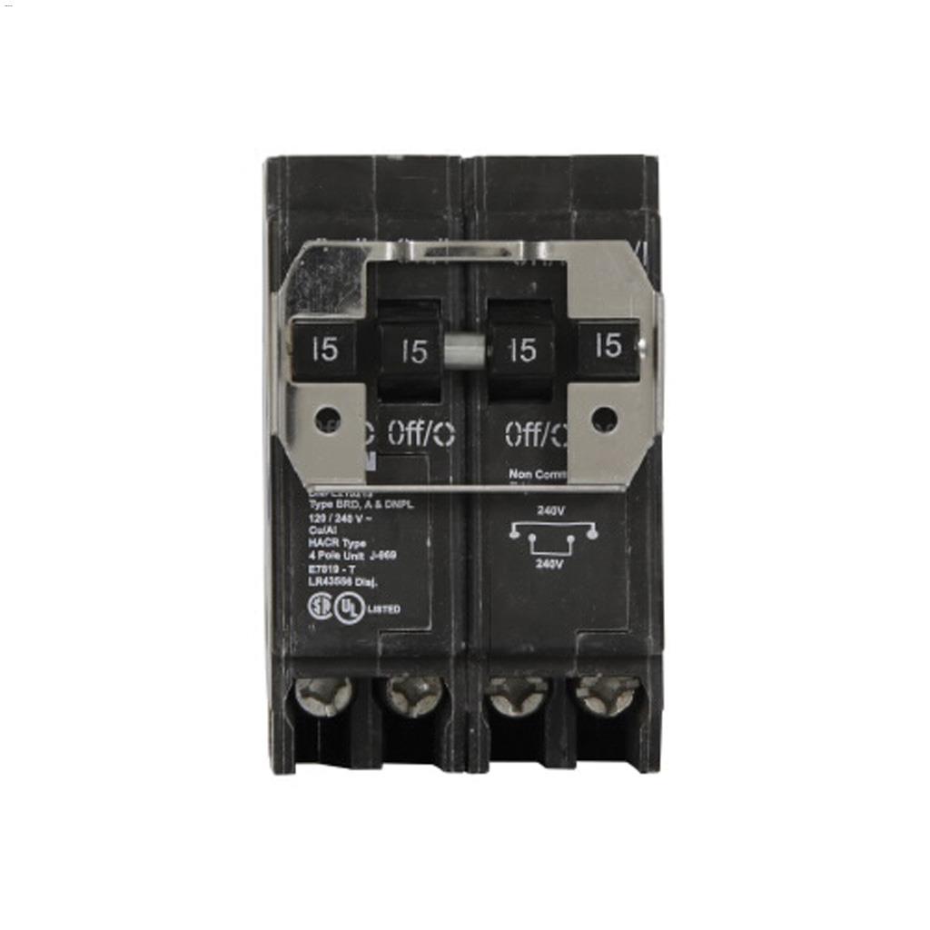 4 Pole (3) 15 A Type DNPL Plug-In Circuit Breaker