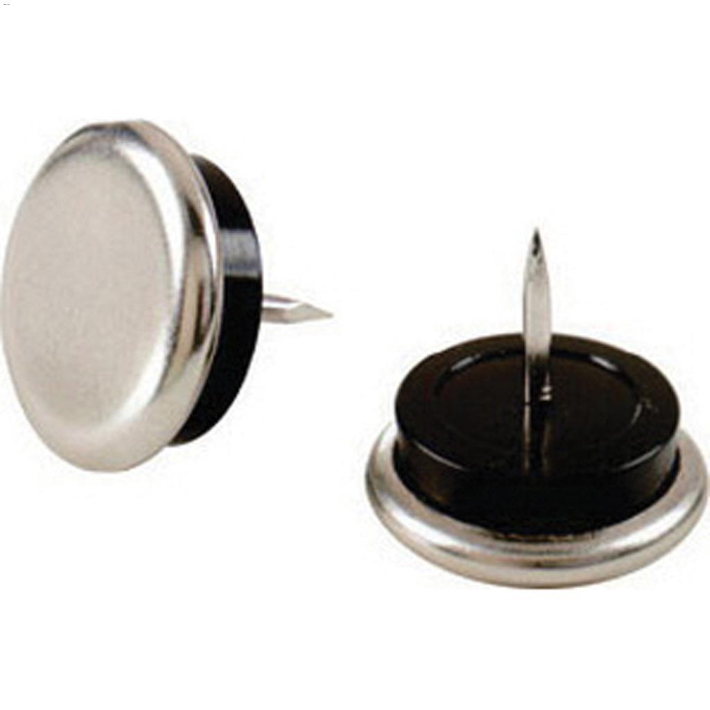 7/8" Nickel Rubber Cushioned Nail-On Glide