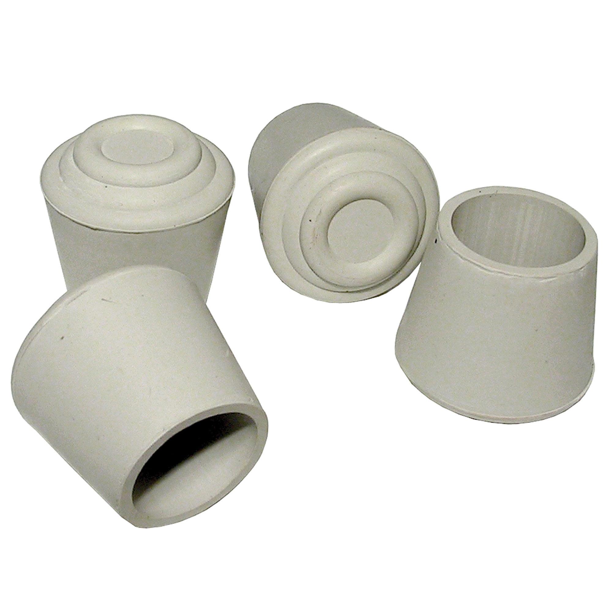 Sous-pattes de 1 1/8" Rondes en Caoutchouc Blanc