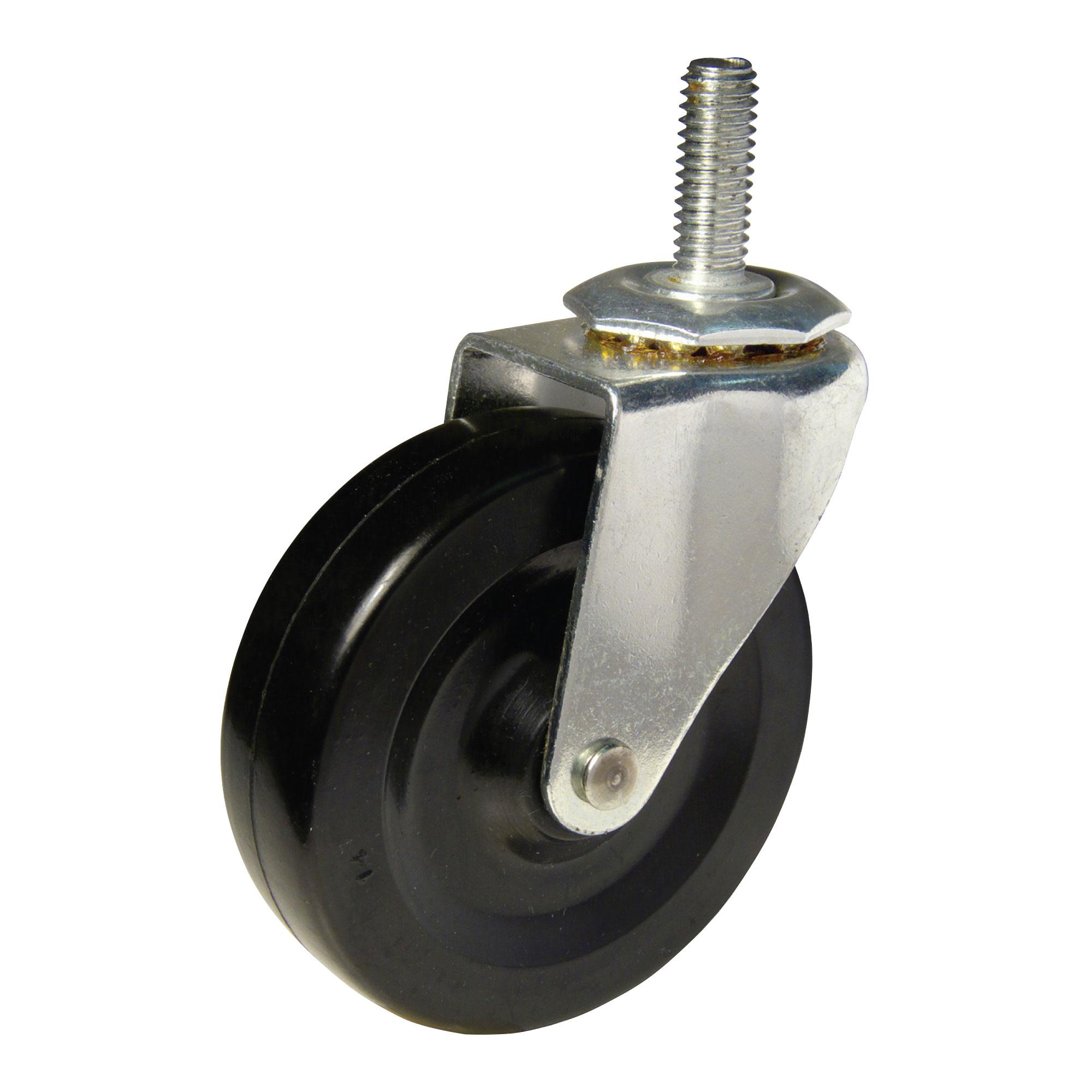 4" Roulette de Caoutchouc Souple Polyvalente à Tige Filetée