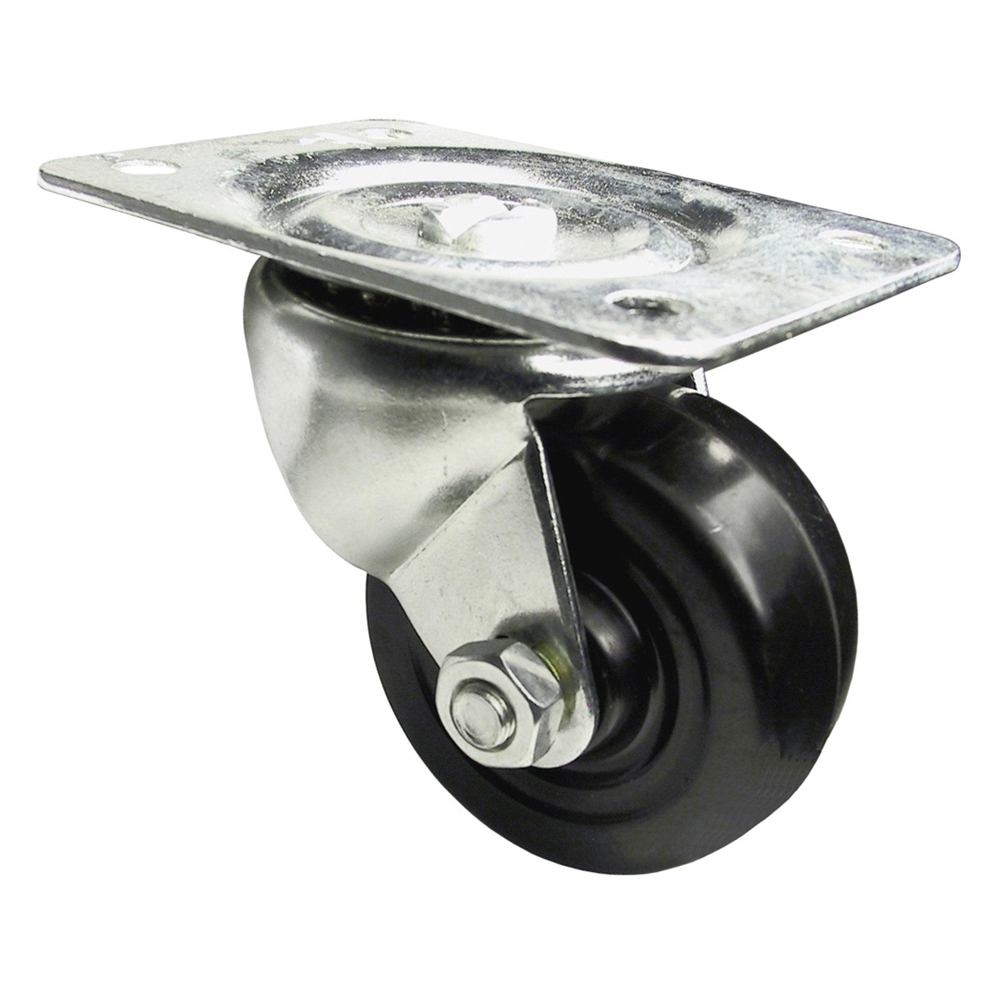 2-1/2" Roulette pivotante en caoutchouc souple noir