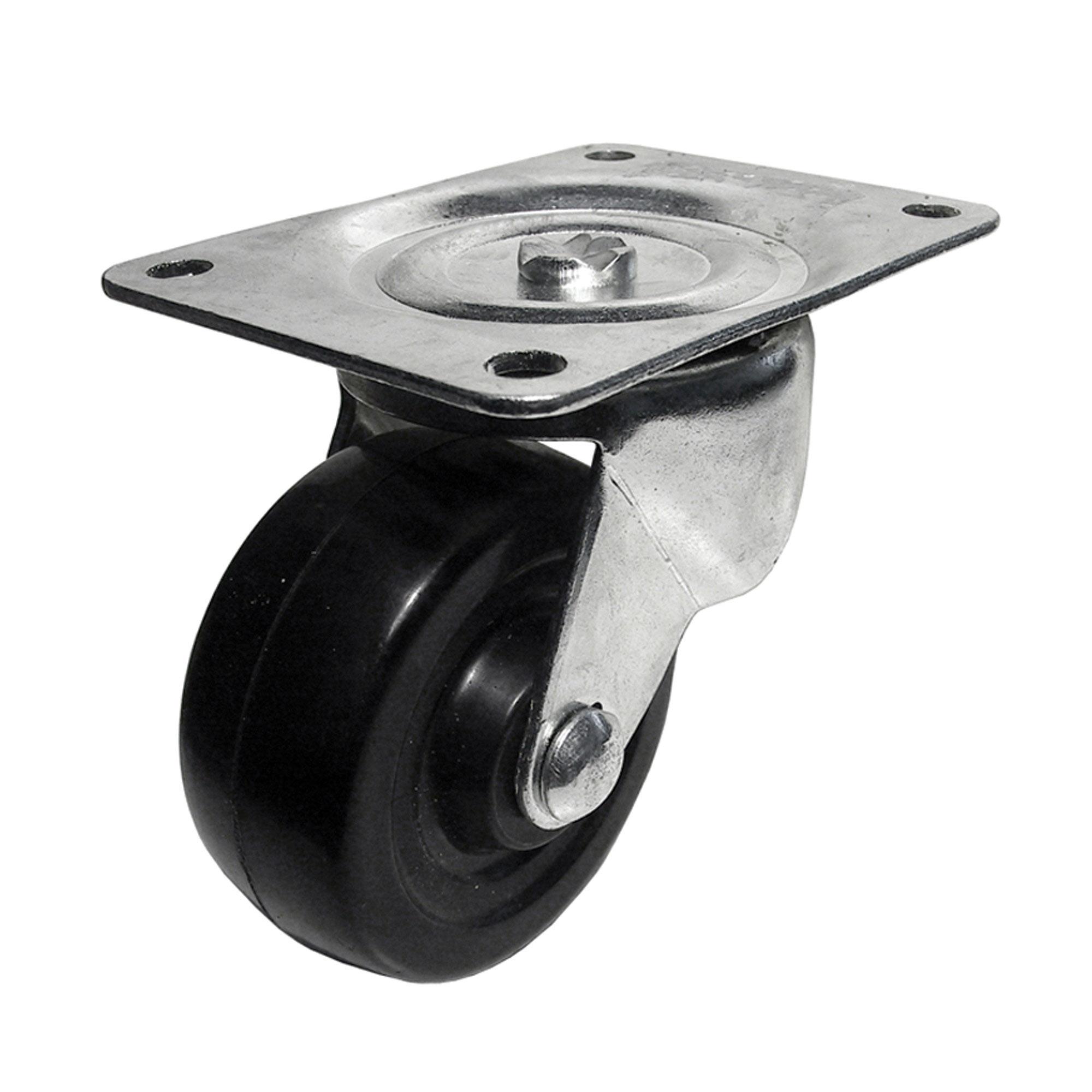 3" Roulette pivotante en caoutchouc souple noir