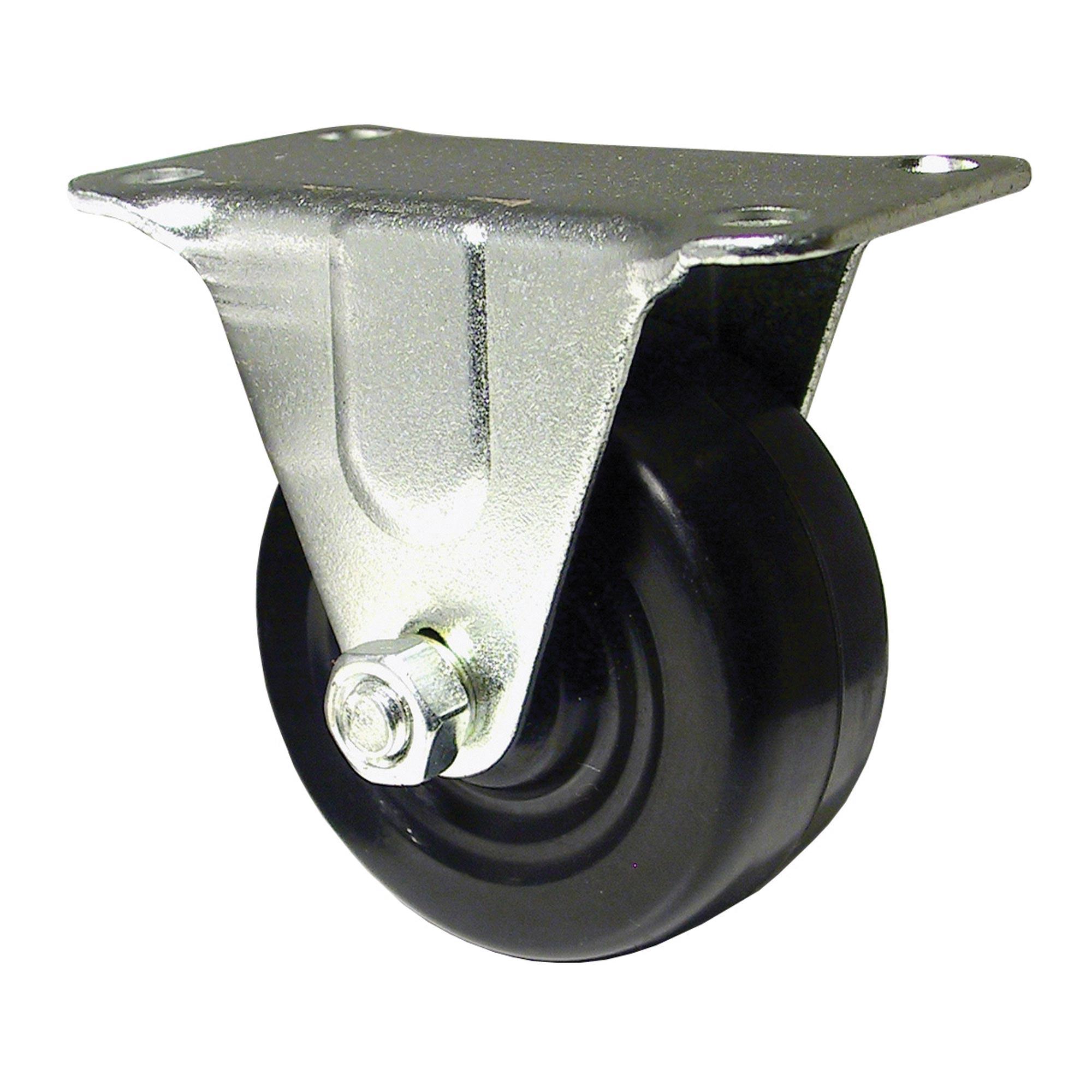 2" Roulette pivotante en caoutchouc rigide noir