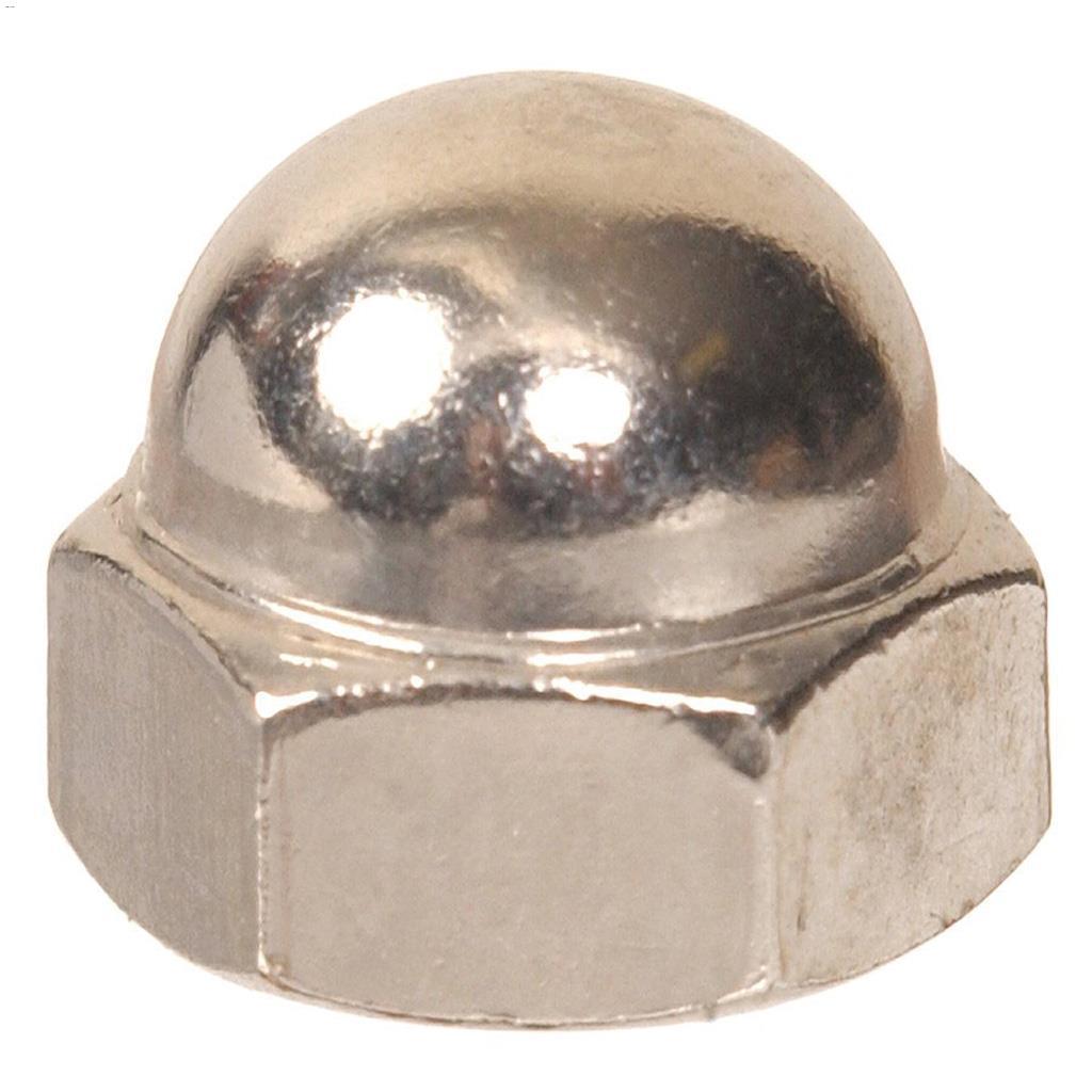 #8-32 Nickel Standard (SAE) Acorn Cap Nut-4/Pack