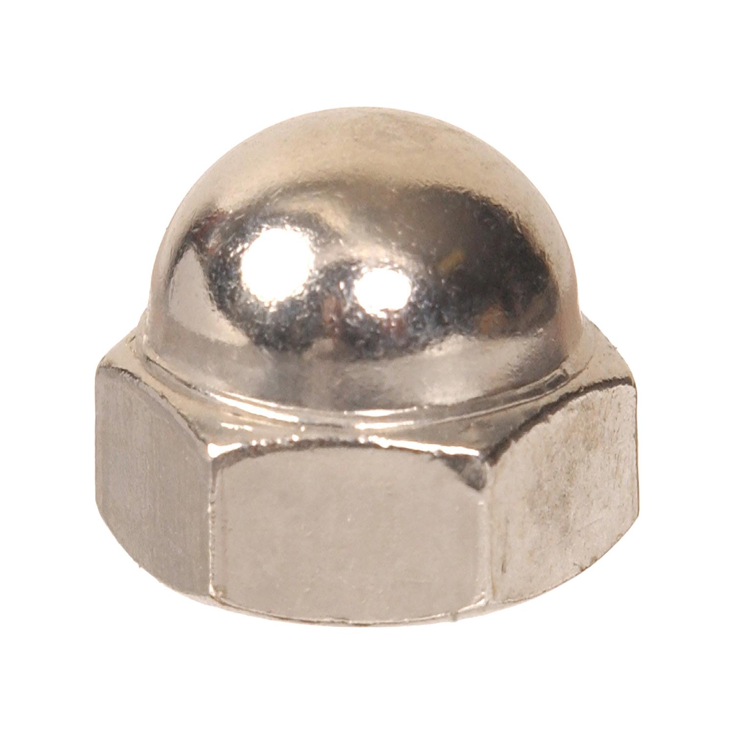 1/4-20 Nickel Standard (SAE) Acorn Cap Nut-3/Pack