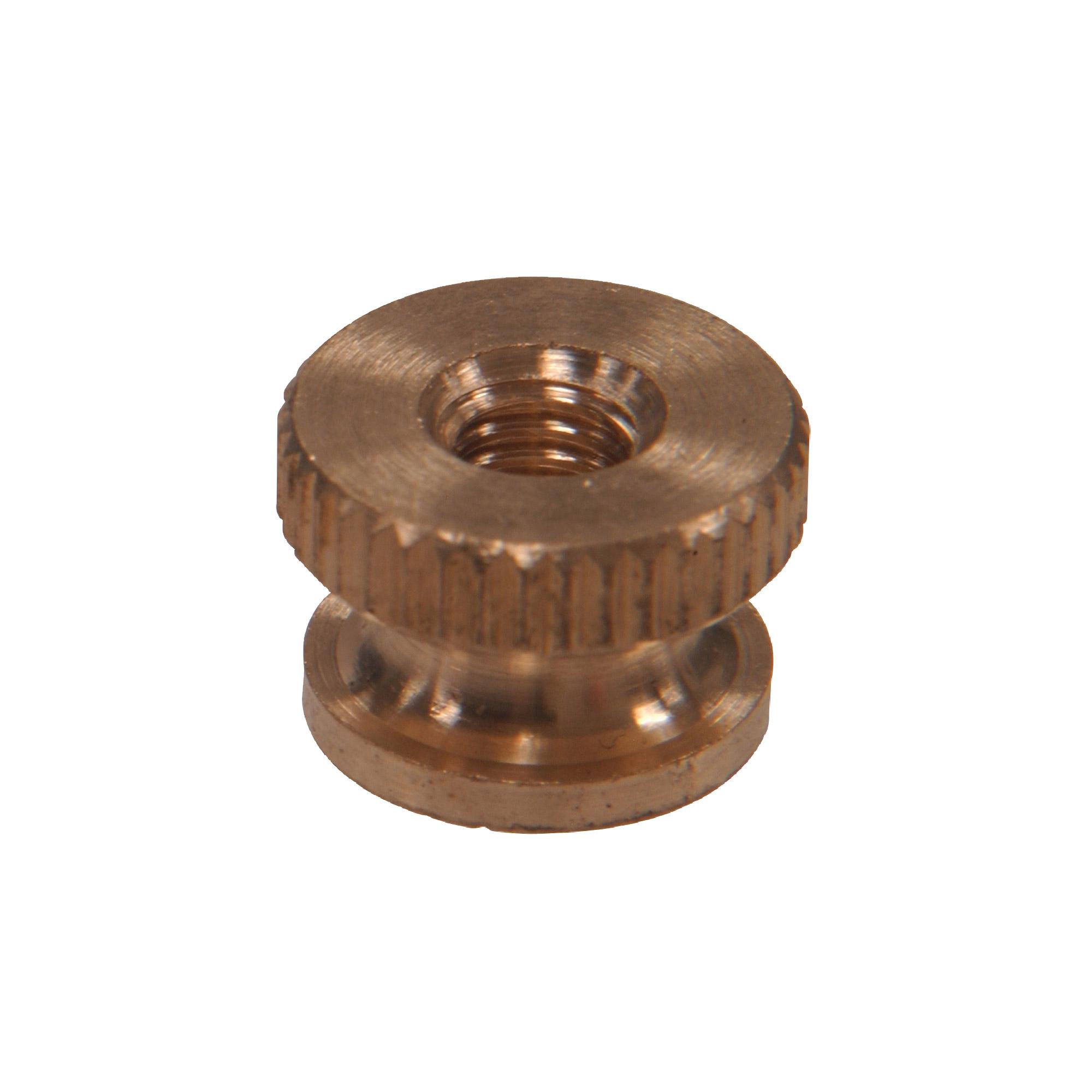 #10-32 Right Hand Brass Knurled Cap Nut