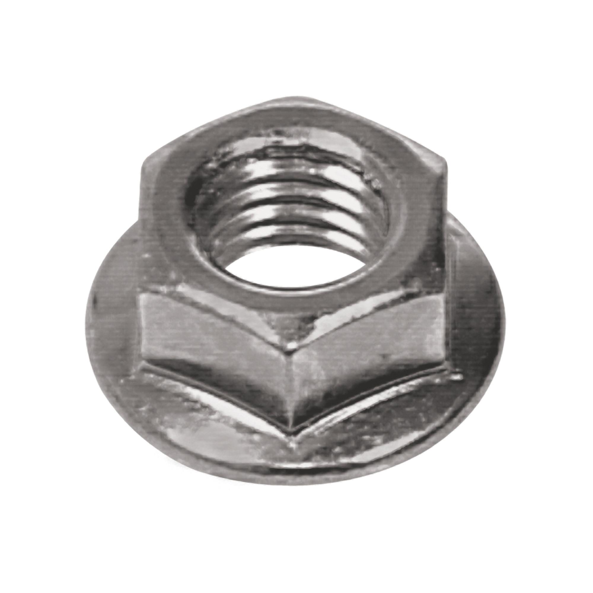 3/8-16 Grade 5 Silver Zinc Plated Flanged Nut-2/Pack