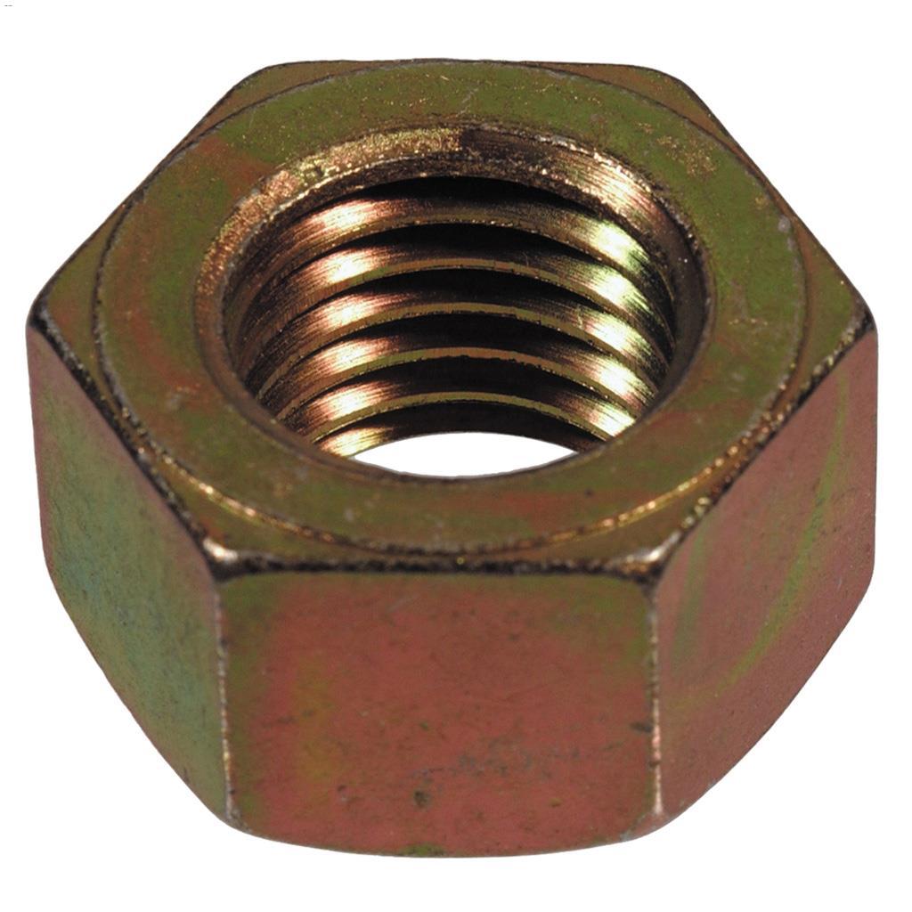 1/4-20 Grade 8 Yellow Zinc Hex Nut-4/Pack