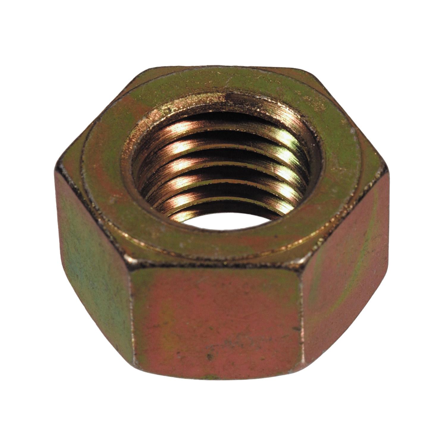 3/8-16 Grade 8 Yellow Zinc Hex Nut-4/Pack