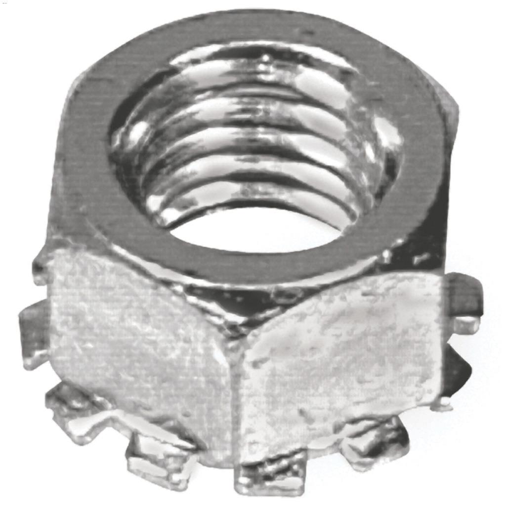 #6-32 Silver Zinc Plated Steel Keps Nut-4/Pack