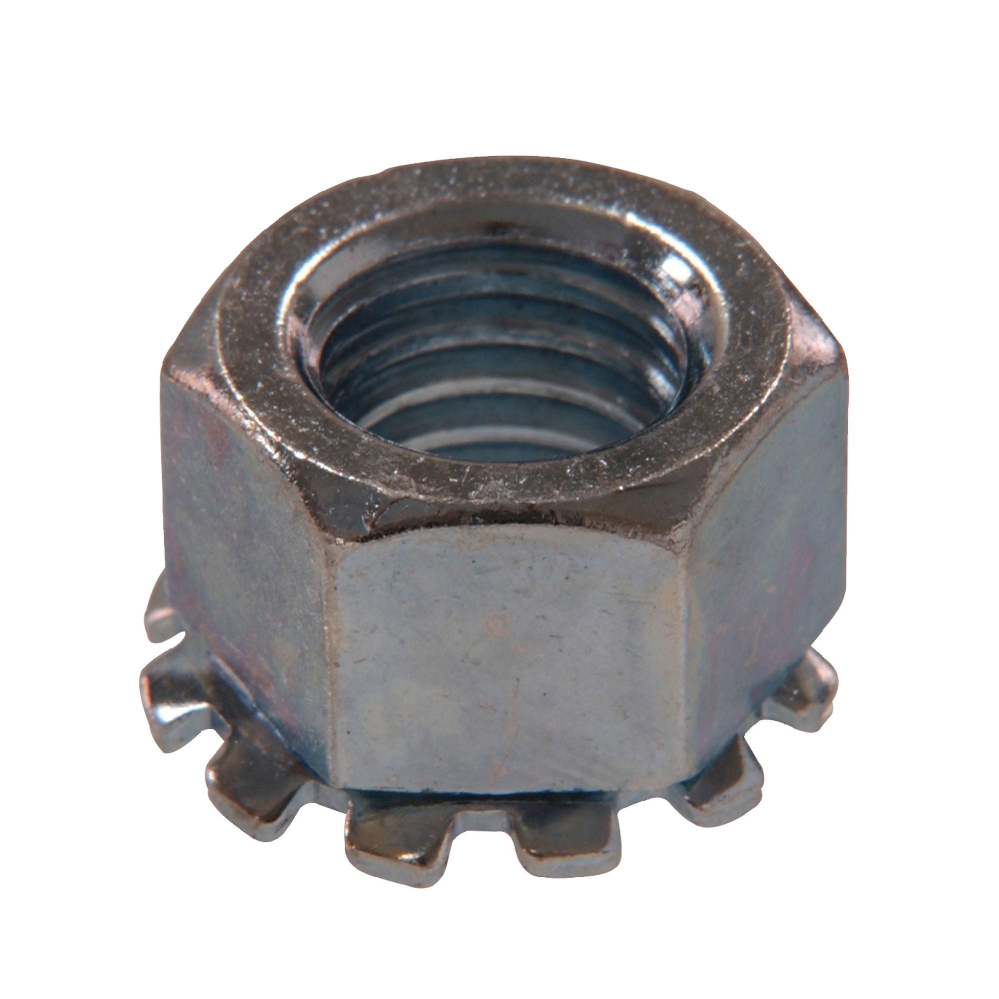 #10-32 Silver Zinc Plated Steel Keps Nut-4/Pack