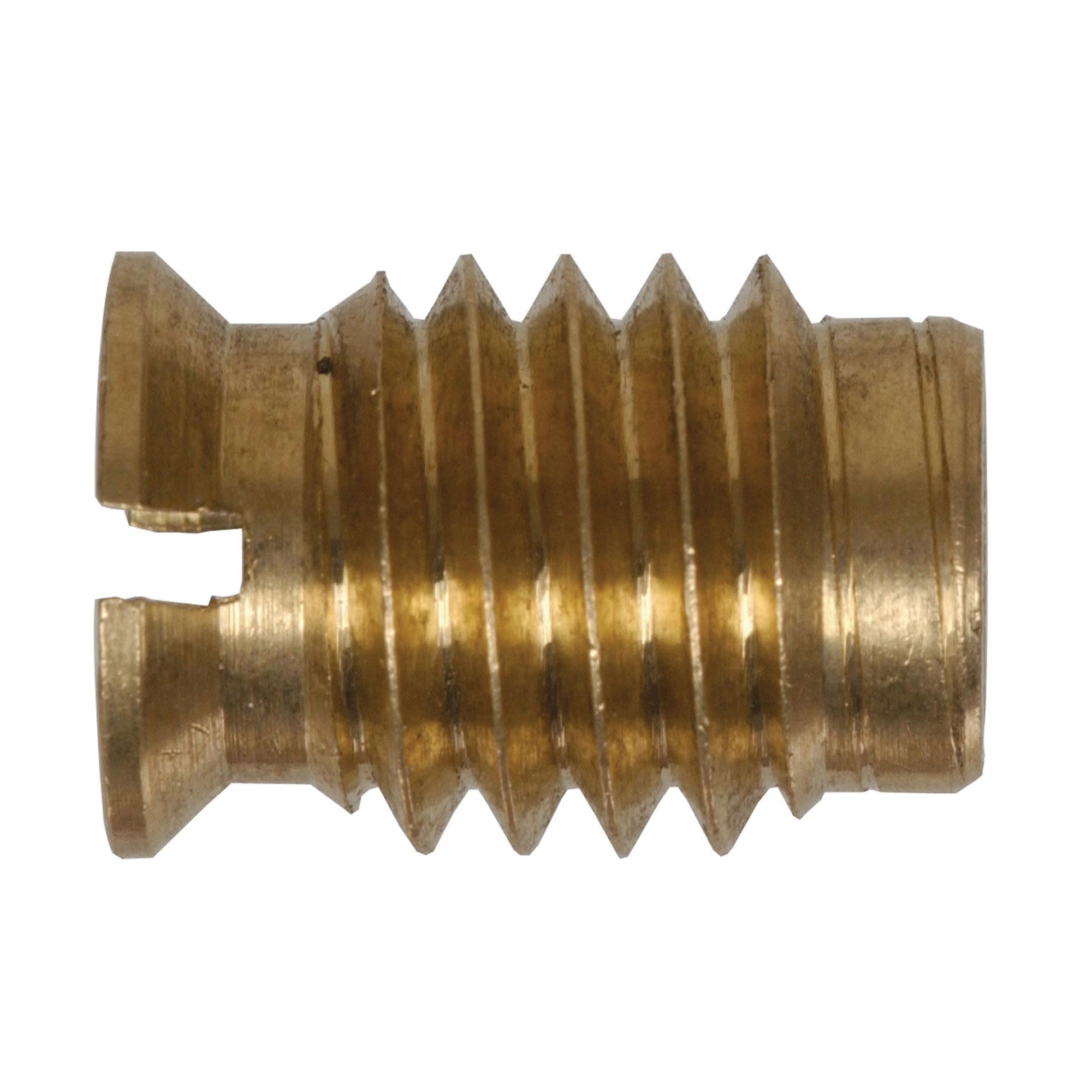 1/4-20 Gold Brass Standard (SAE) Wood Insert Nut-2/Pack