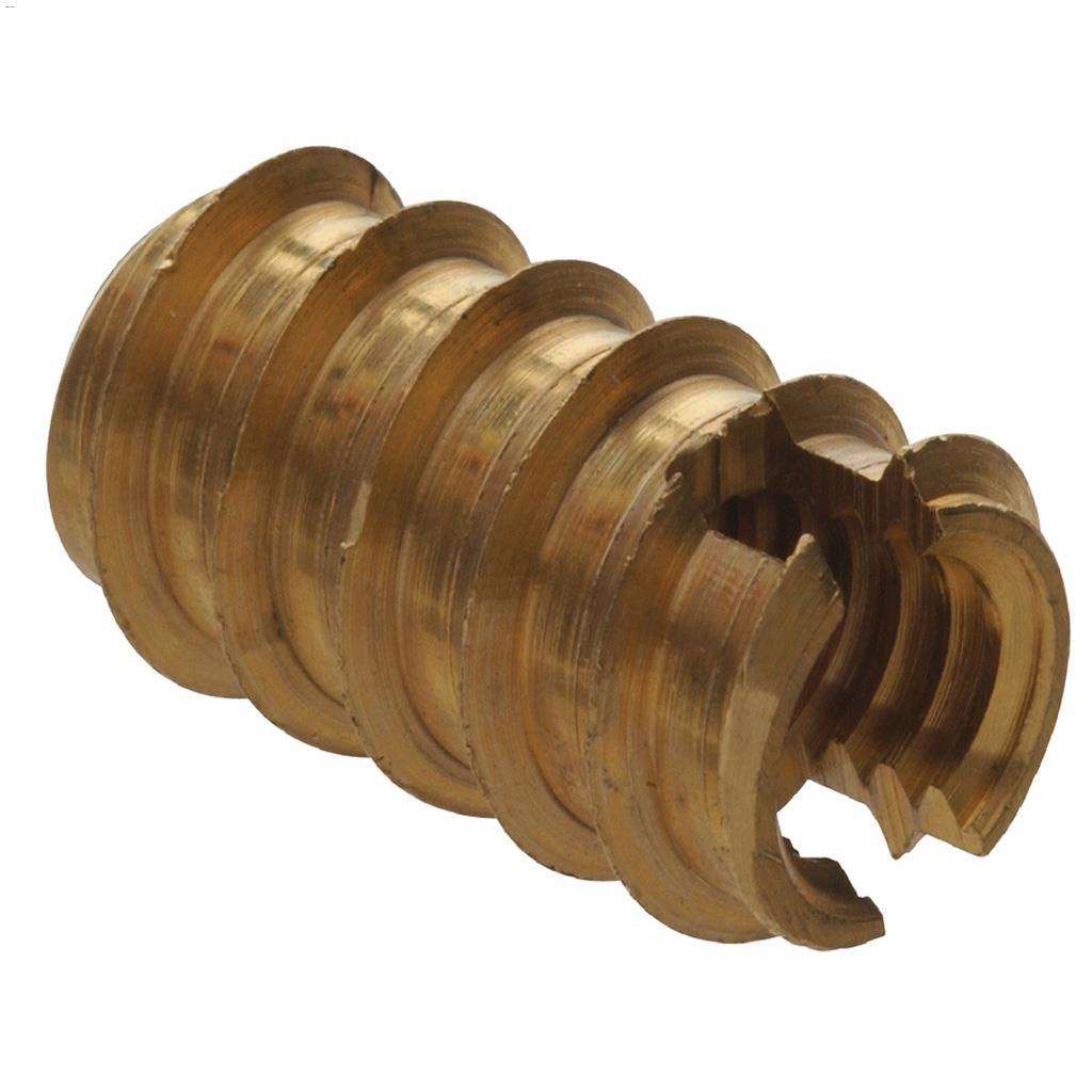 5/16-18 Gold Brass Standard (SAE) Wood Insert Nut-1/Pack