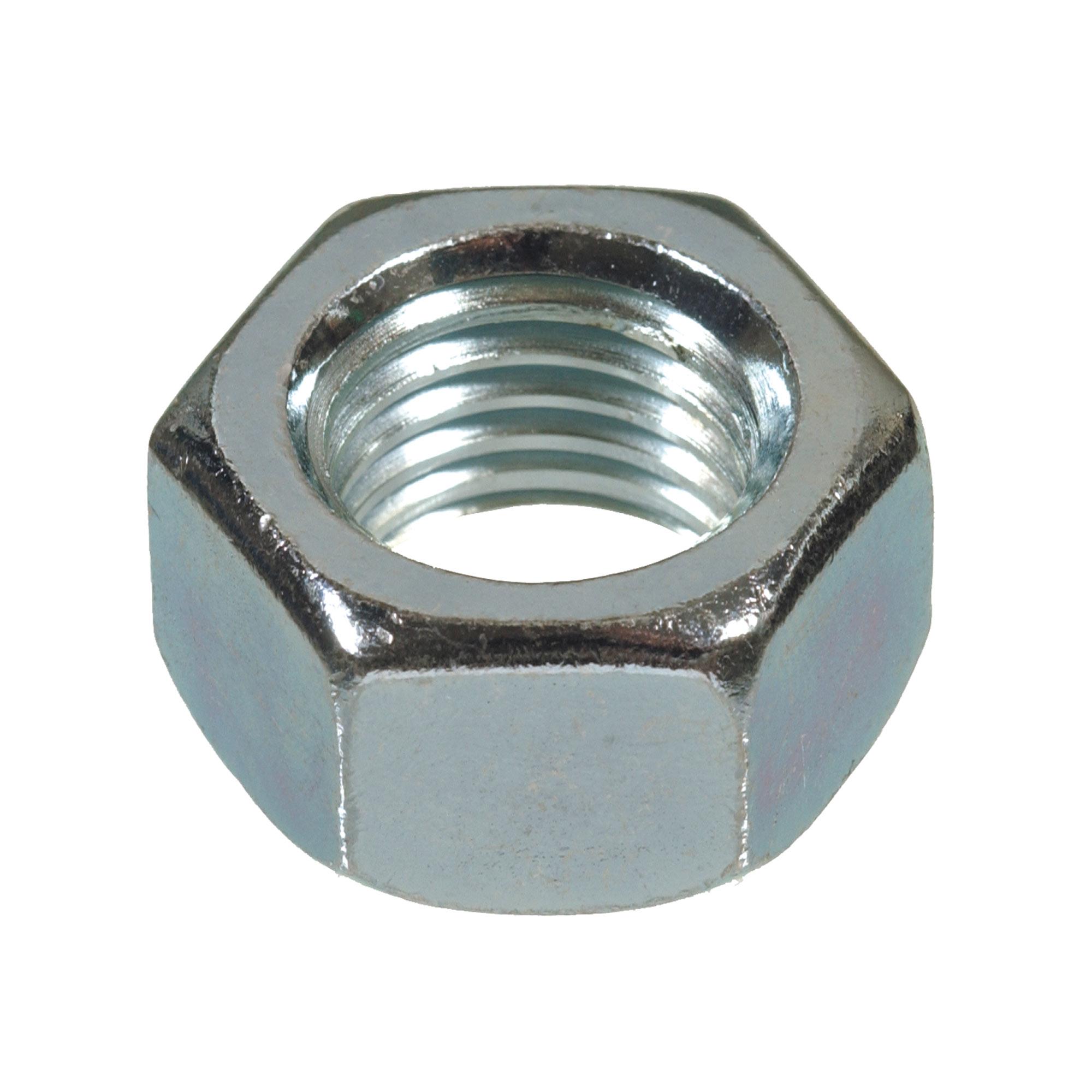 M4 x 0.7 Silver Zinc Plated Hex Nut-10/Pack