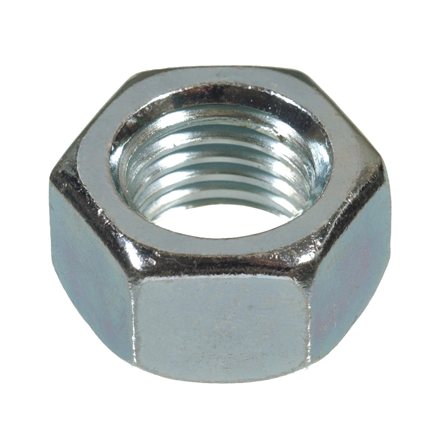 M6 x 1 Silver Zinc Plated Hex Nut-5/Pack