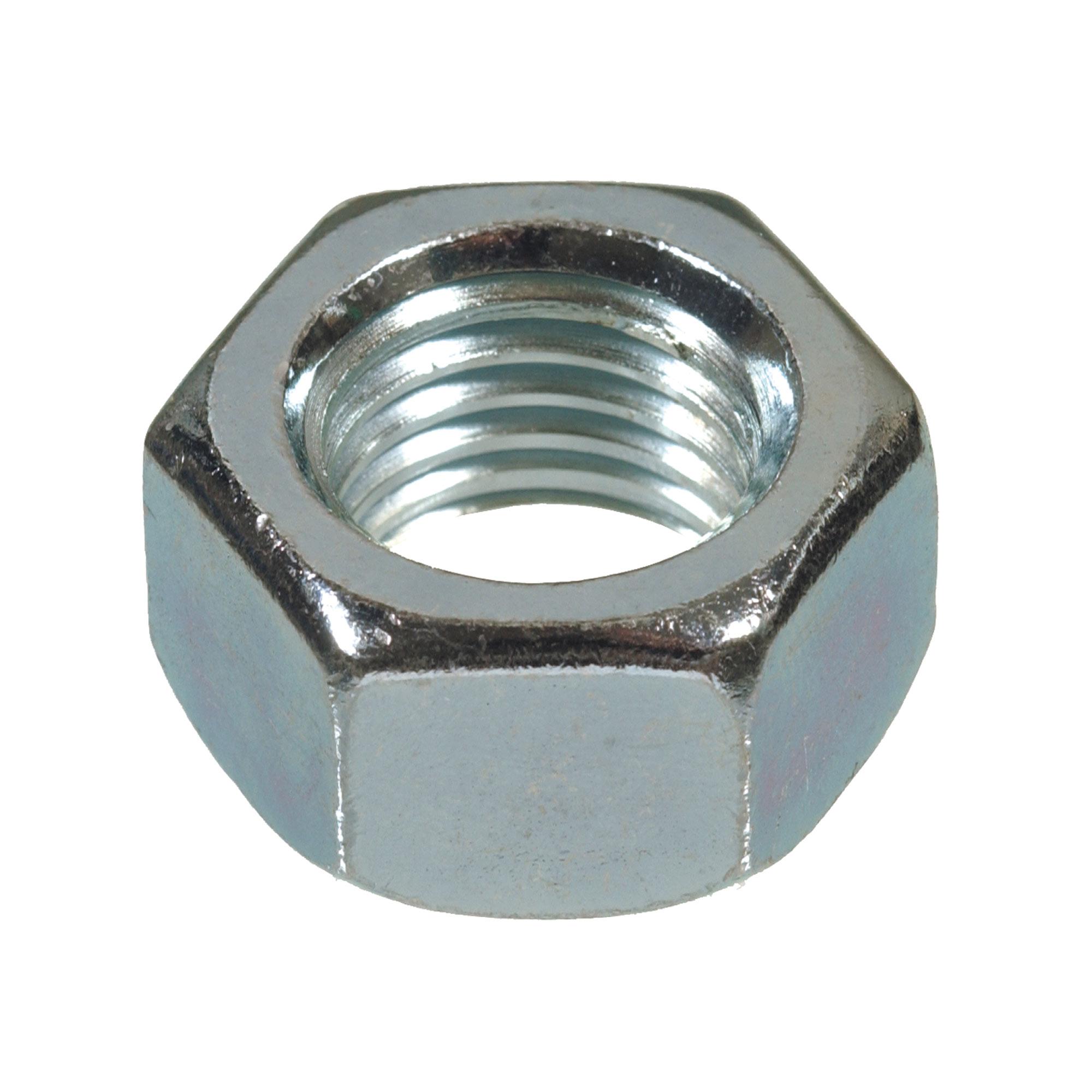 M10 x 1.5 Silver Zinc Plated Hex Nut-5/Pack