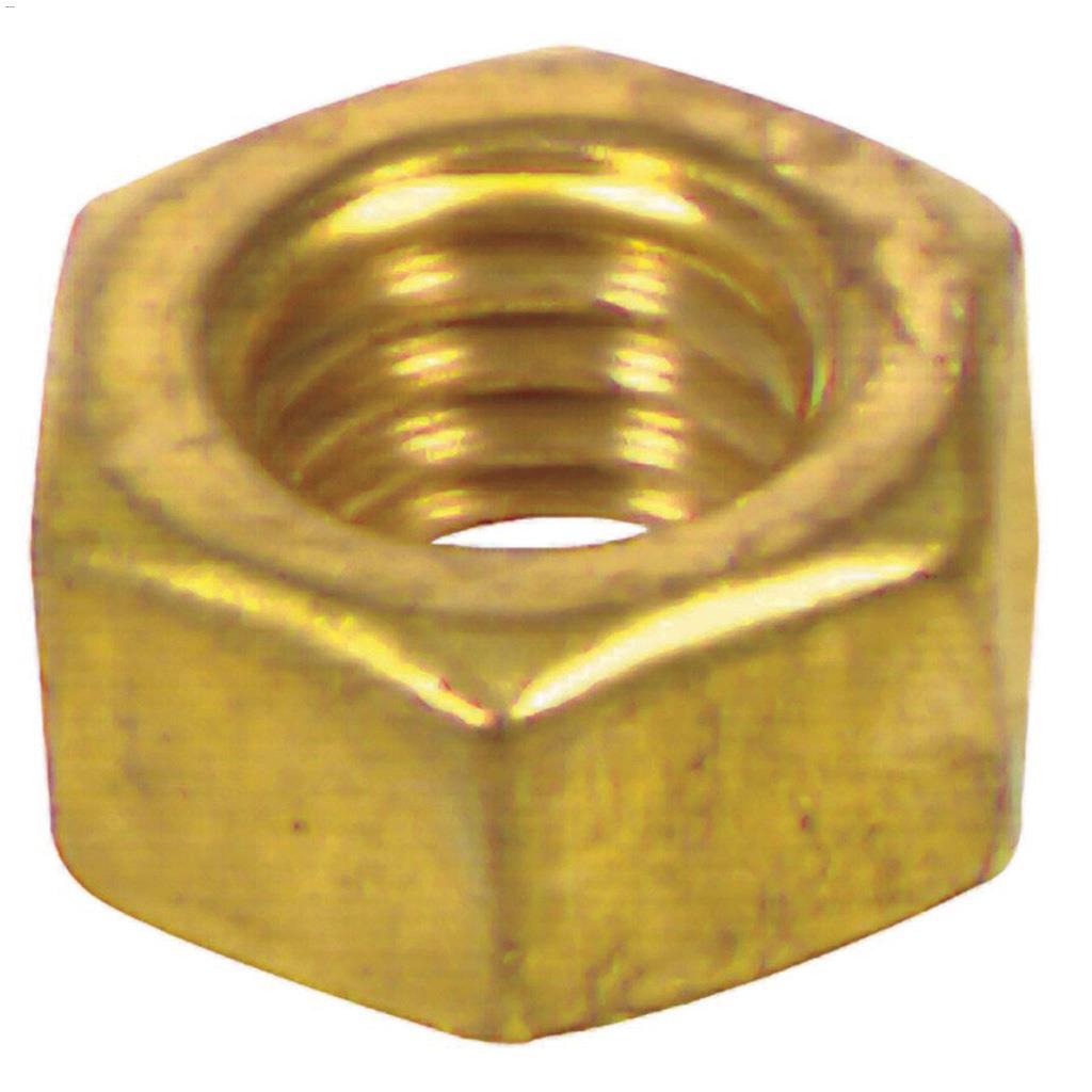 1/4-20 Brass Standard Hex Nut-2/Pack