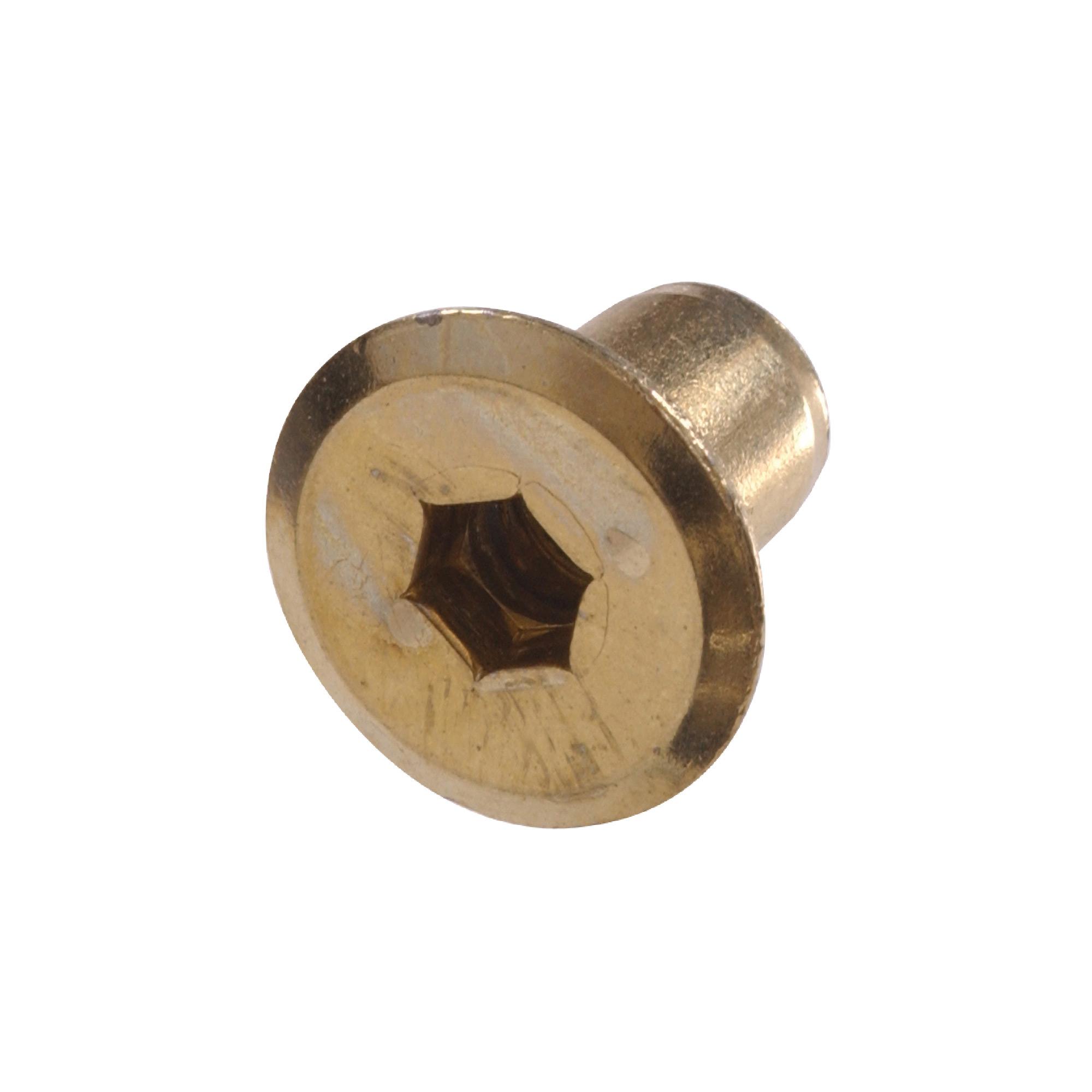 1/4-20 x 1/2 Inch Brass Connector Hex Drive Nut