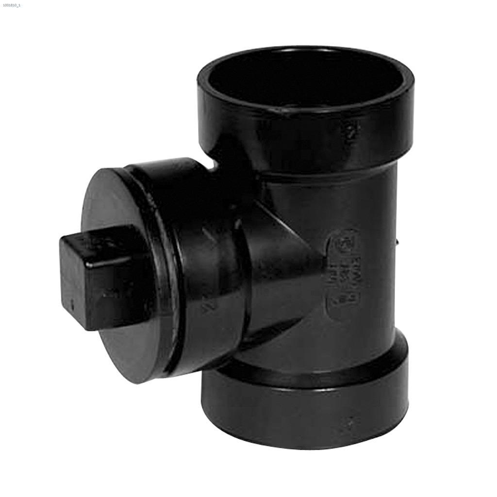4" x 3" x 4" ABS Pipe Cleanout Tee With Plug