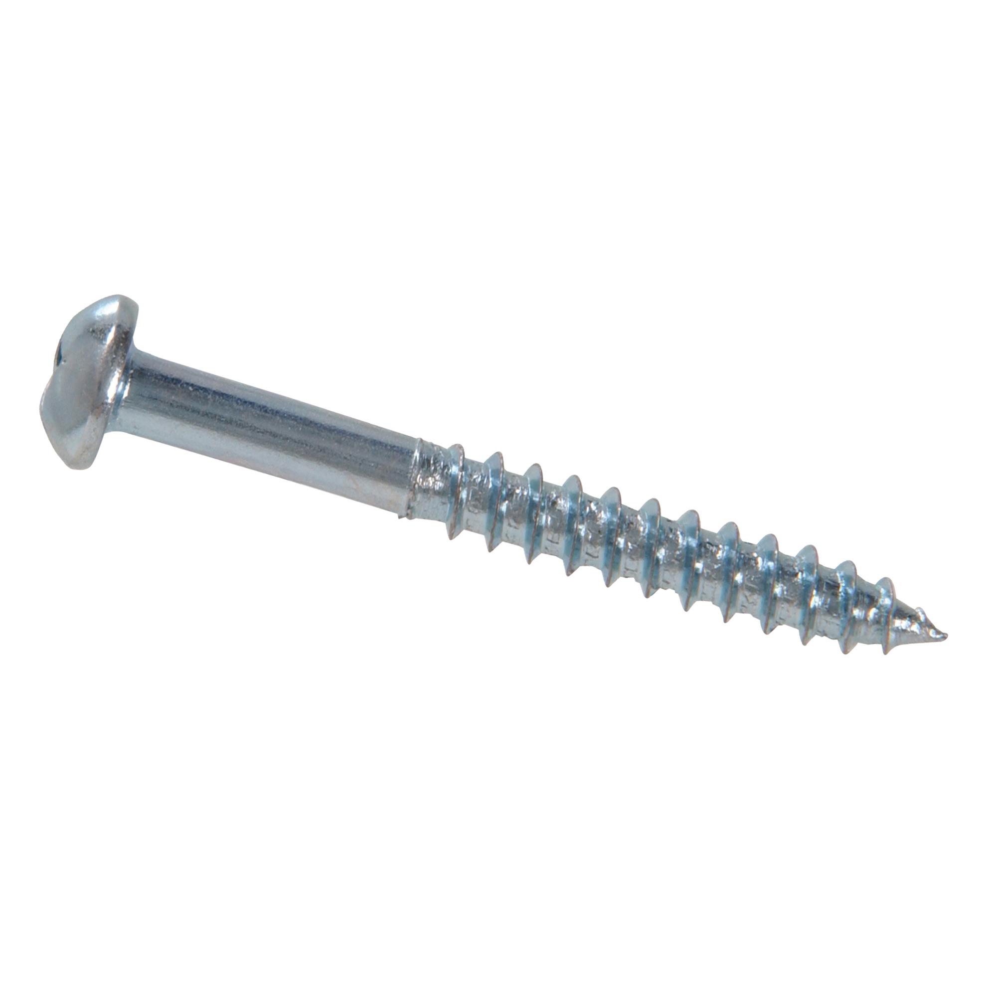 #10 x 1" Zinc Round Head Wood Screw-8/Pack