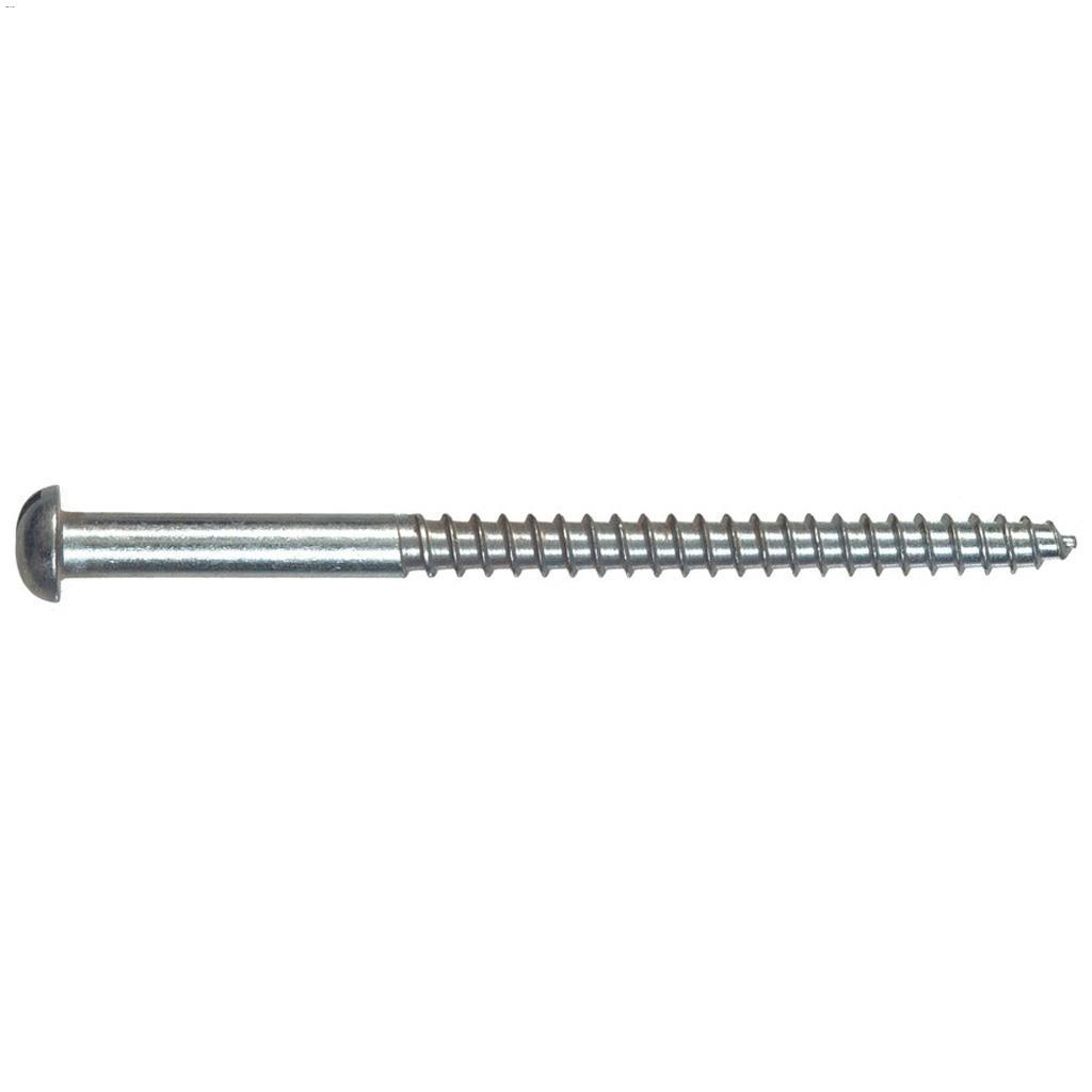 #12 x 2" Zinc Round Head Wood Screw-4/Pack