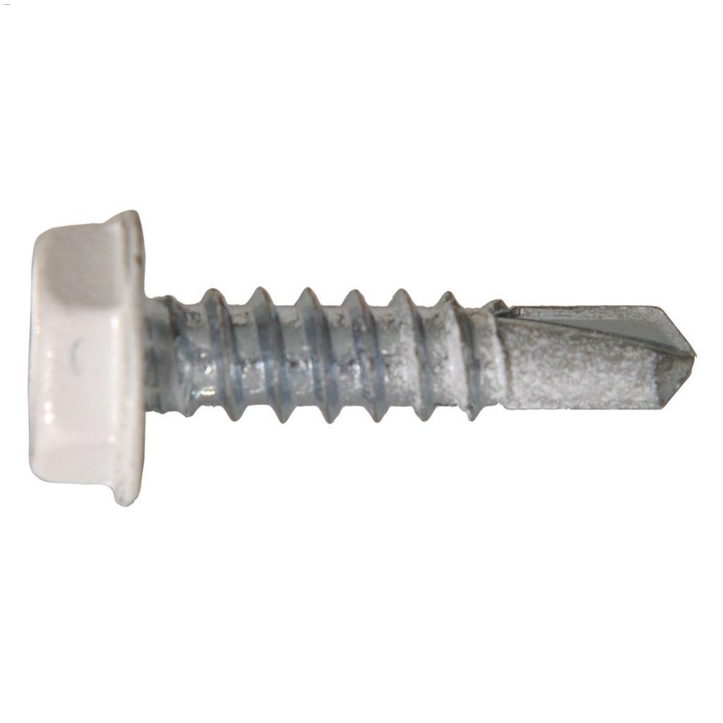 #8 x 9/16" White HWH Sheet Metal Screw-100/Pack