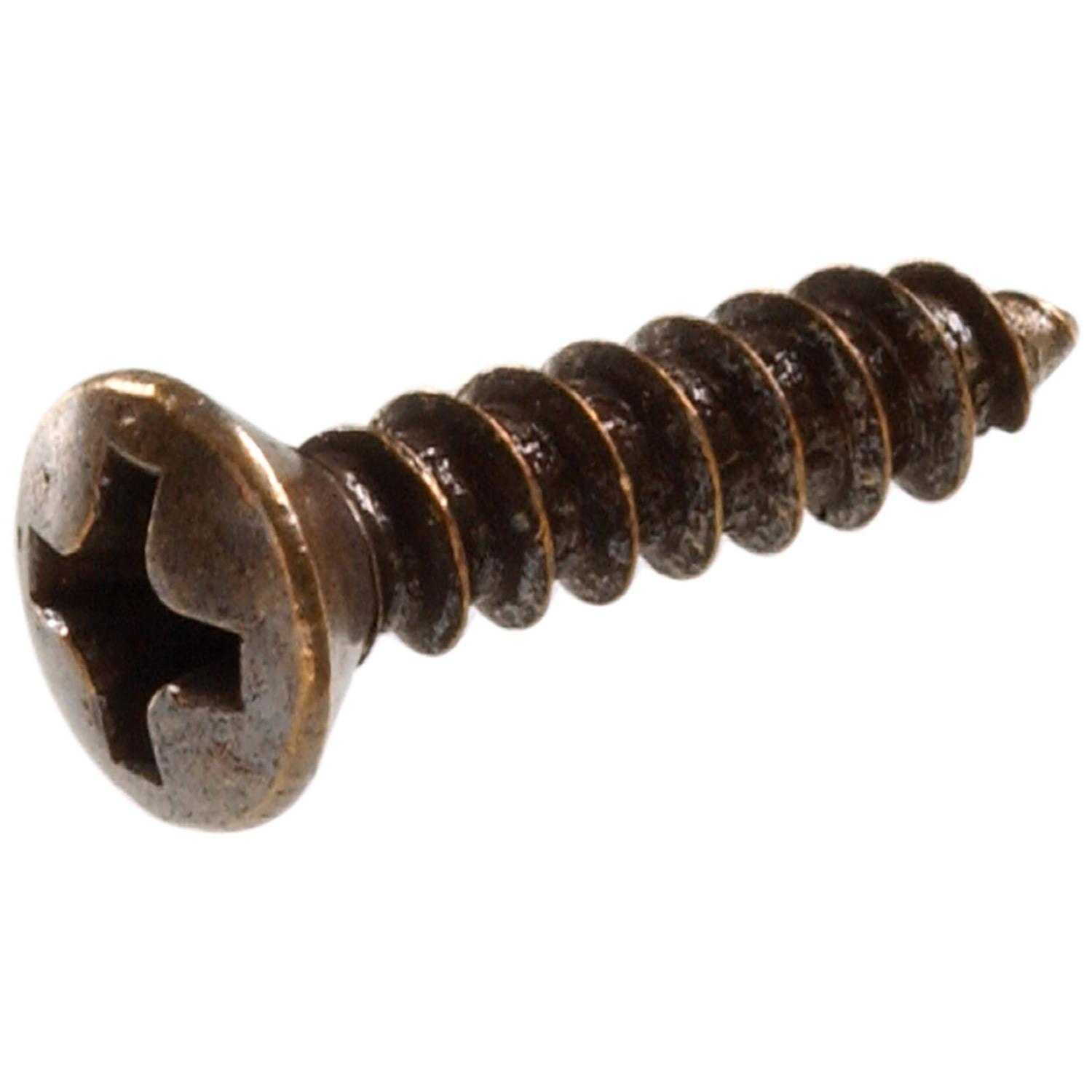 #6 x 5/8" Antique Brass Oval Head Sheet Metal Screw
