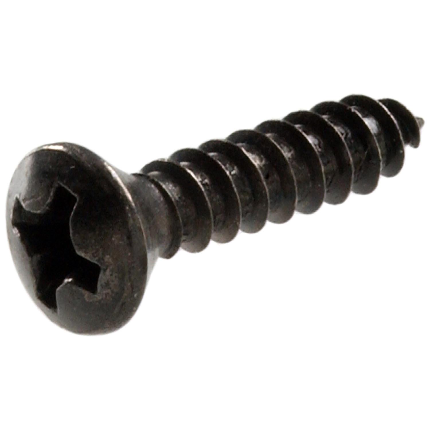 #8 x 1" Black Chromate Oval Decorative Metal Screw