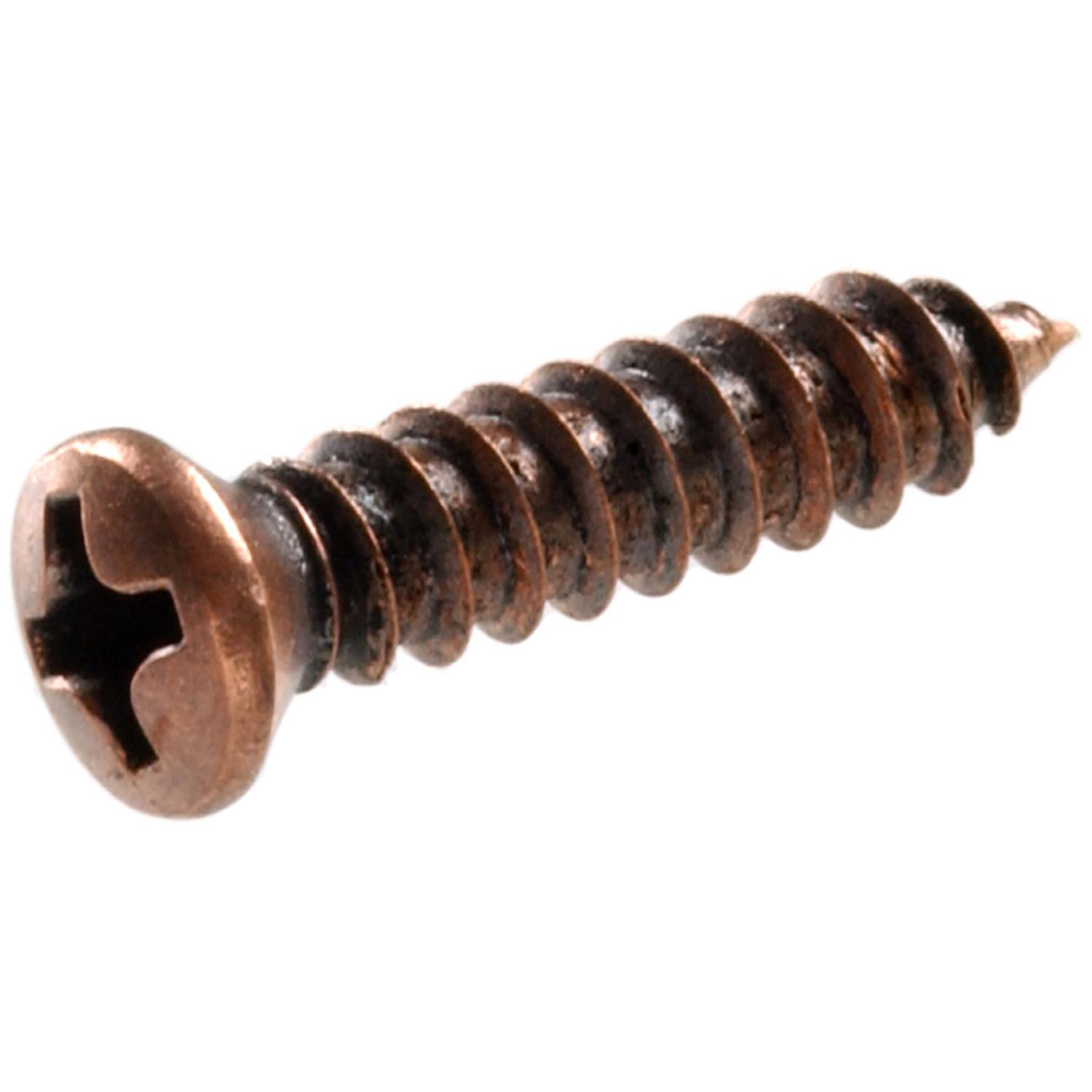 #8 x 3/4" Antique Copper Oval Head Sheet Metal Screw