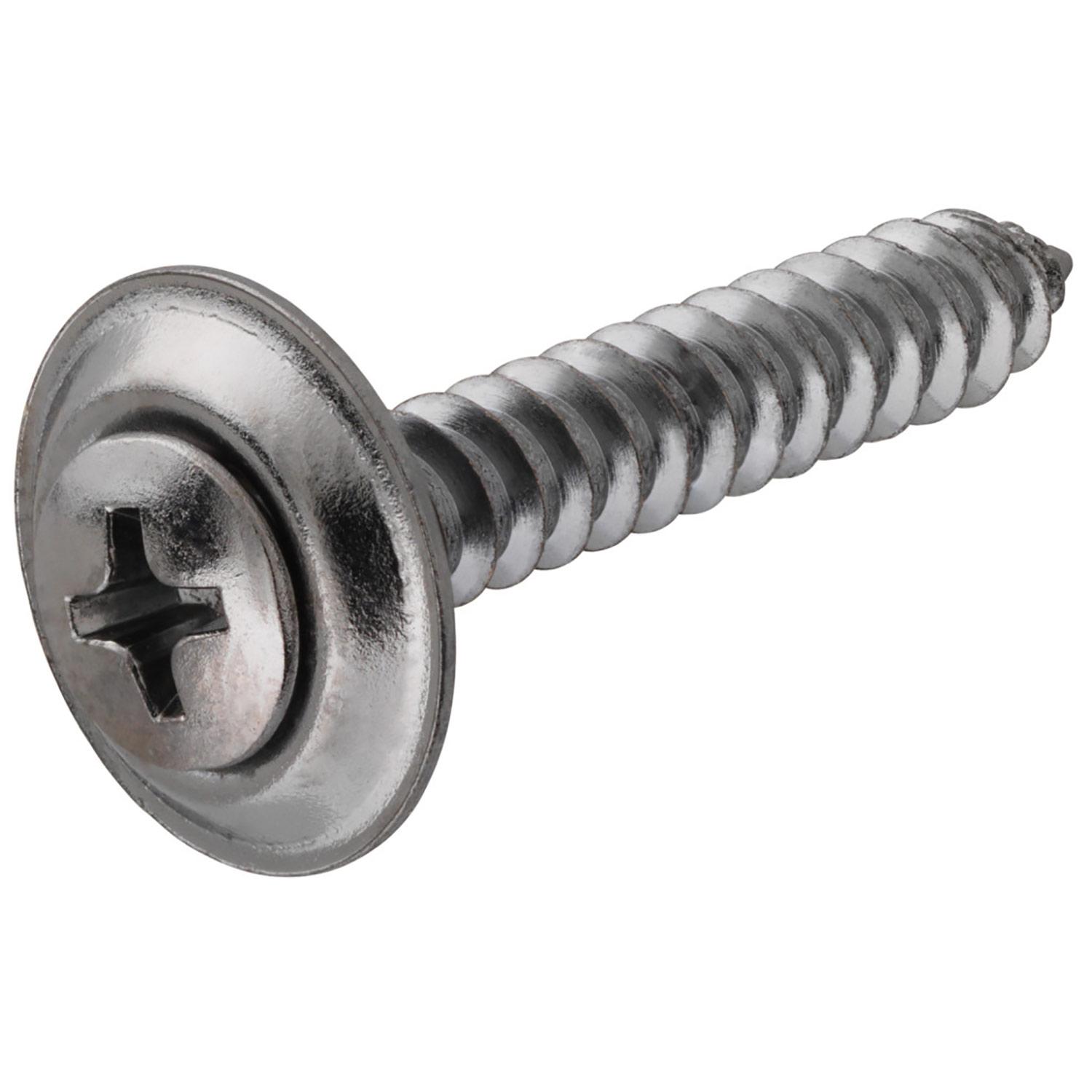 #10 x 5/8" Chrome Oval Head Trim Screw With Washer