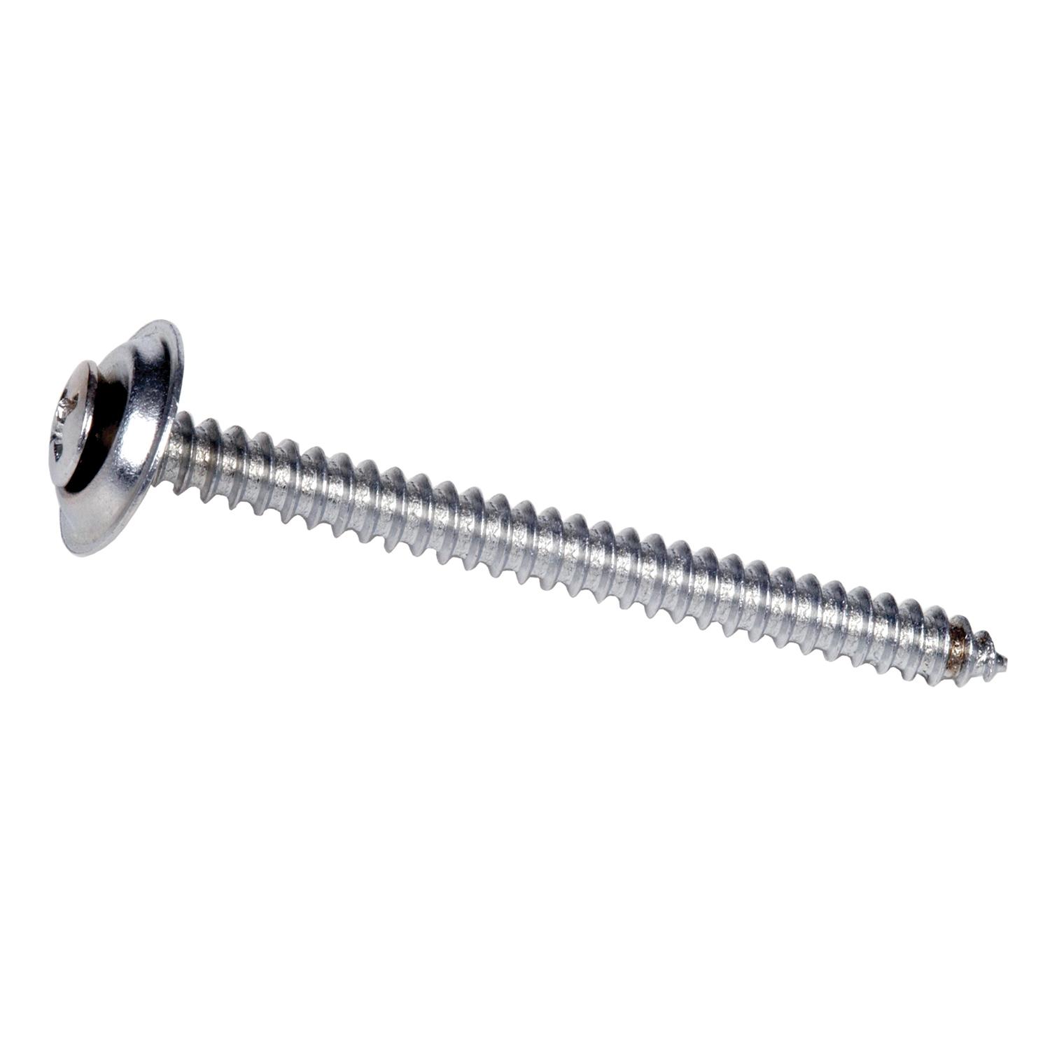 #10 x 1" Chrome Oval Head Trim Screw With Washer