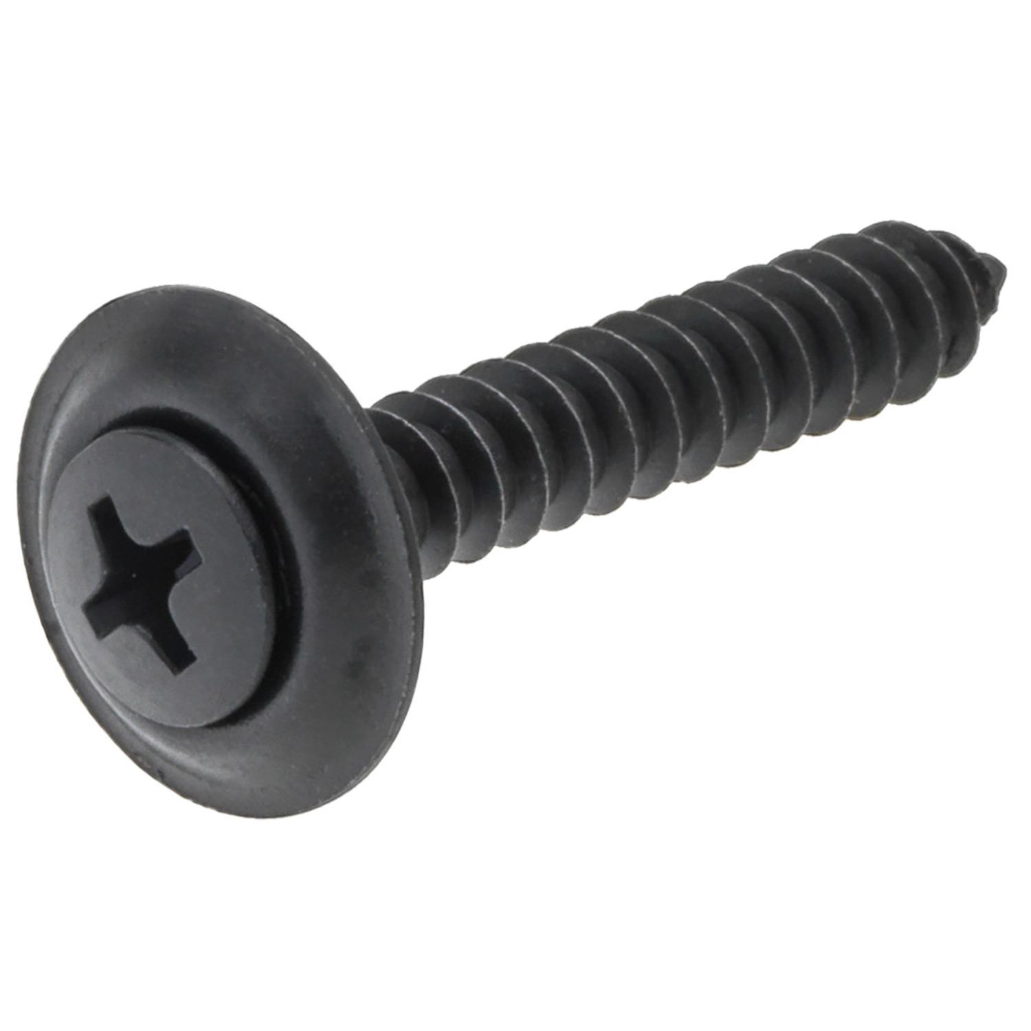 #8 x 1" Black Oval Head Trim Screw With Washer