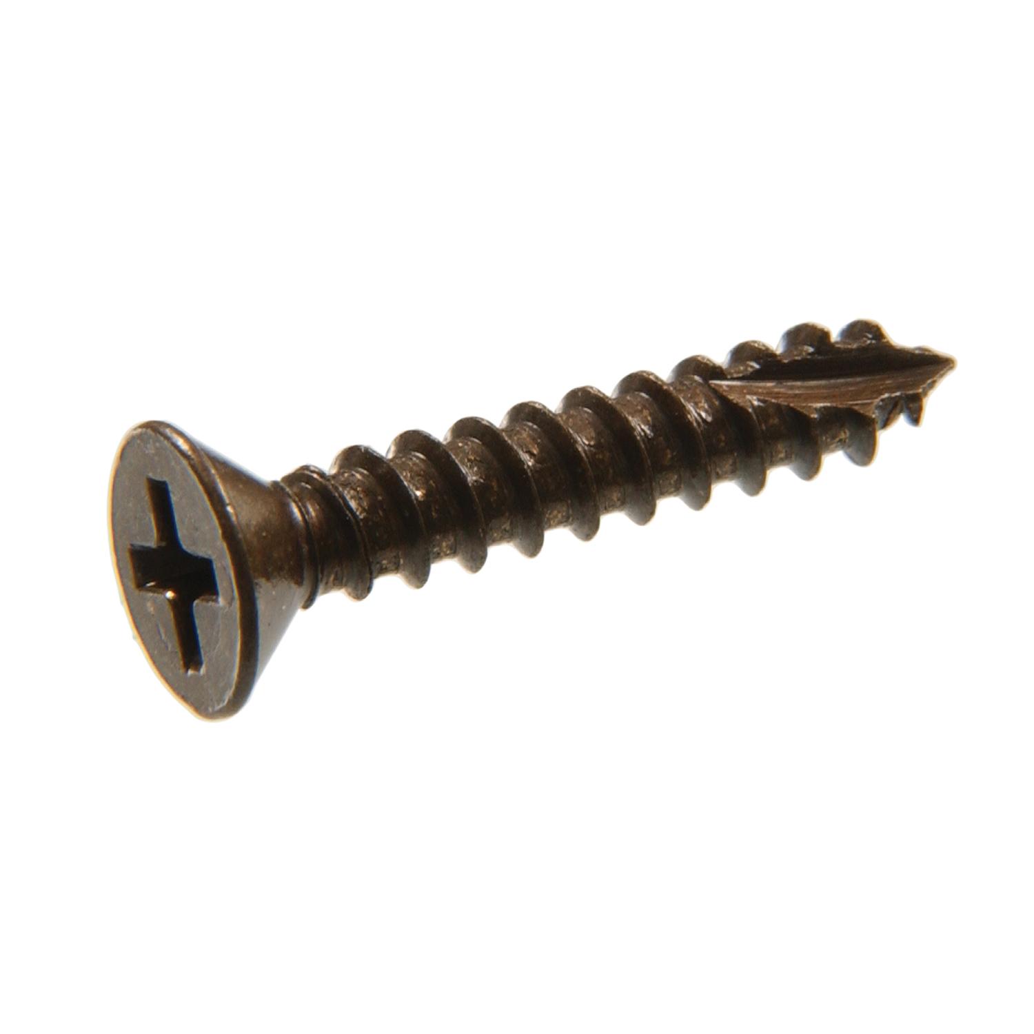 #9 x 2" Antique Brass Flat Head Hinge Screw