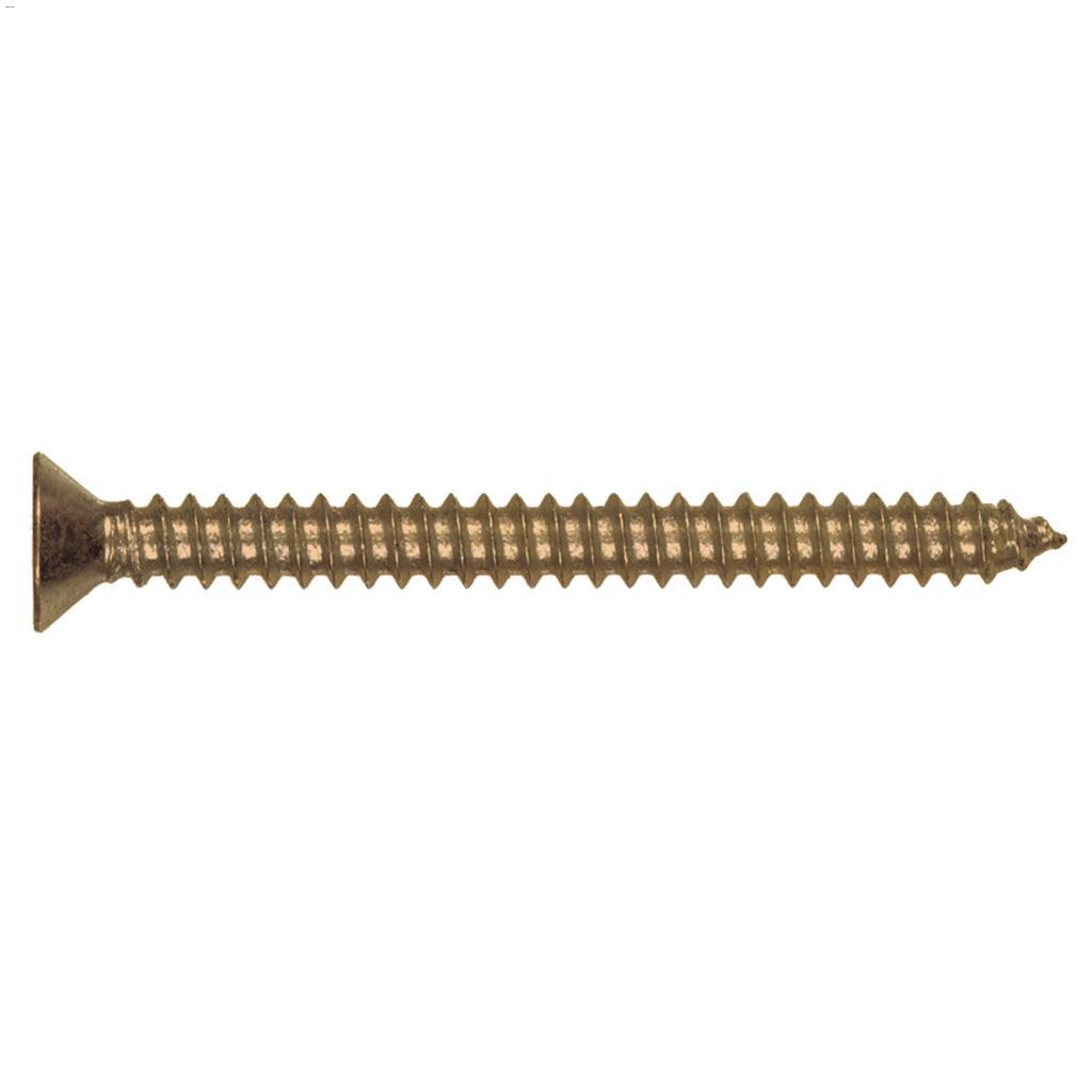 #6 x 1" Bronze Flat Head Sheet Metal Screw-4/Pack