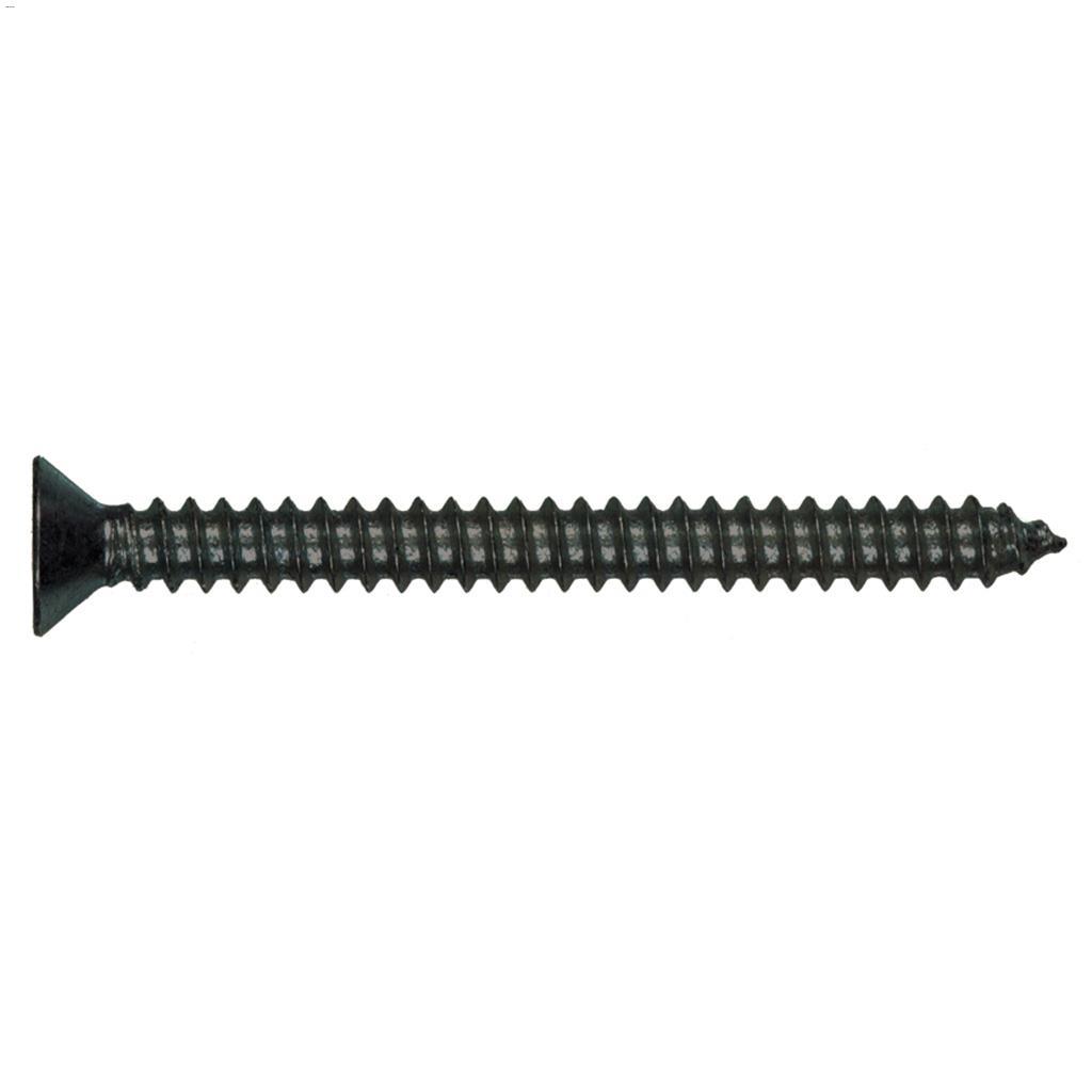#6 x 1" Black Flat Head Sheet Metal Screw-4/Pack