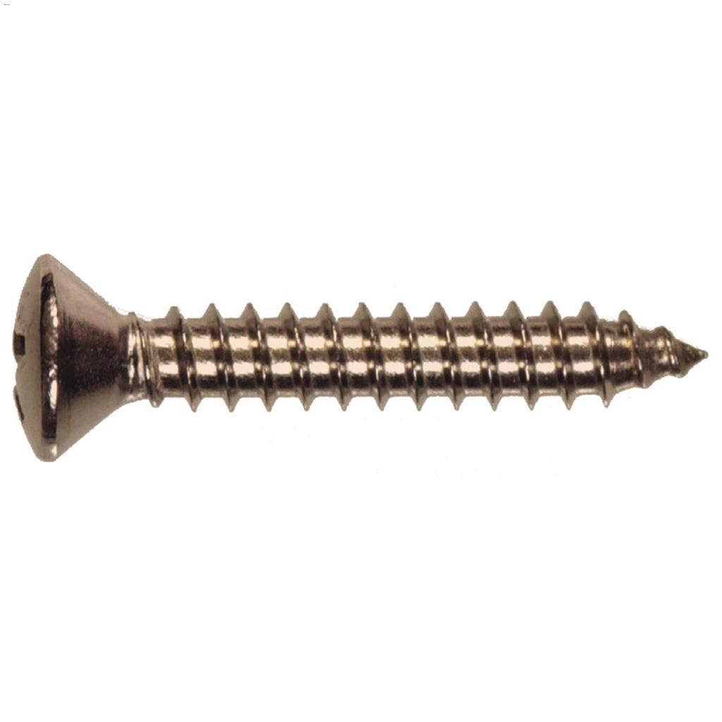 #6 x 5/8" Antique Brass Oval Head Sheet Metal Screw-4/Pack