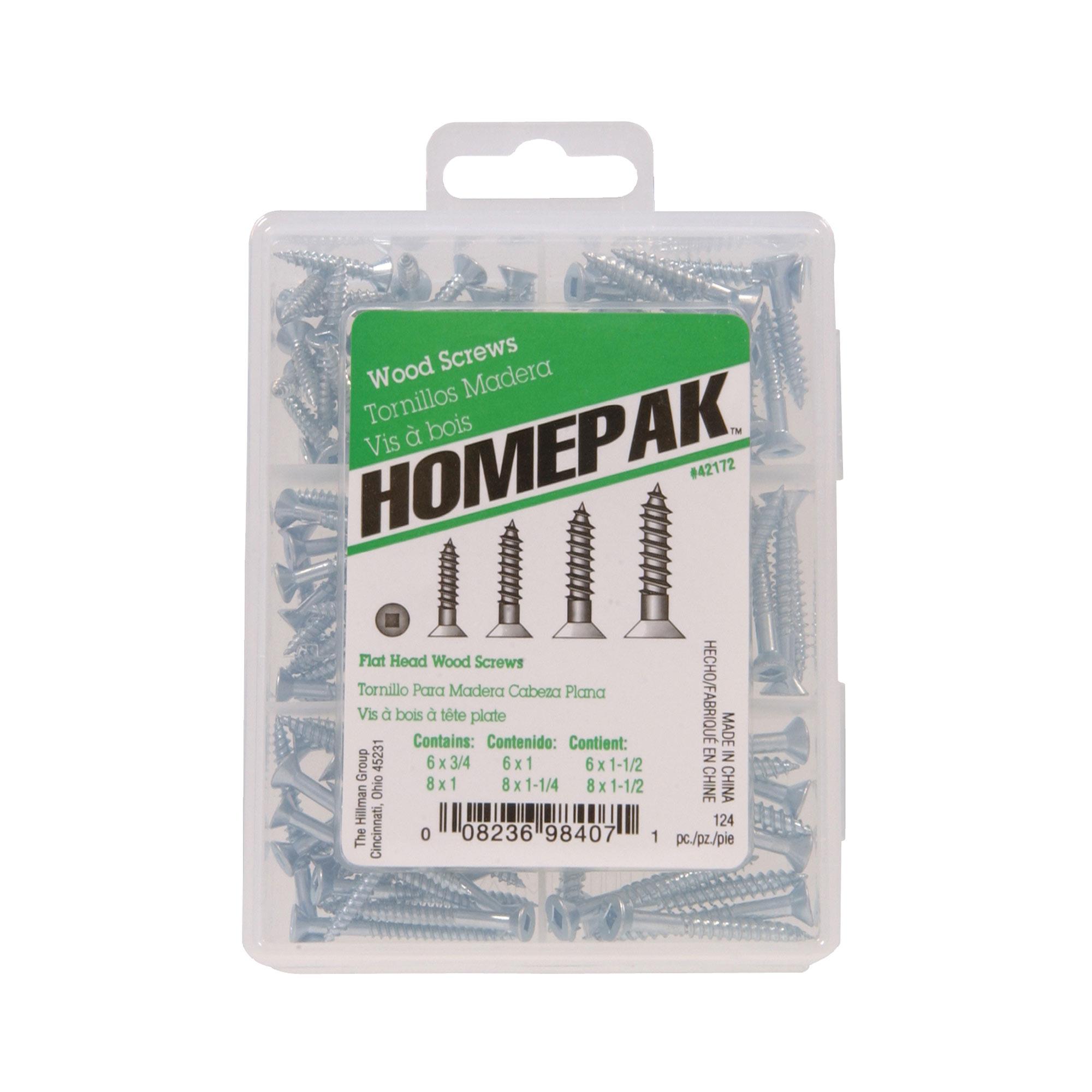 #9 x 2-1/2" Zinc Flat Head Wood Screw-4/Pack