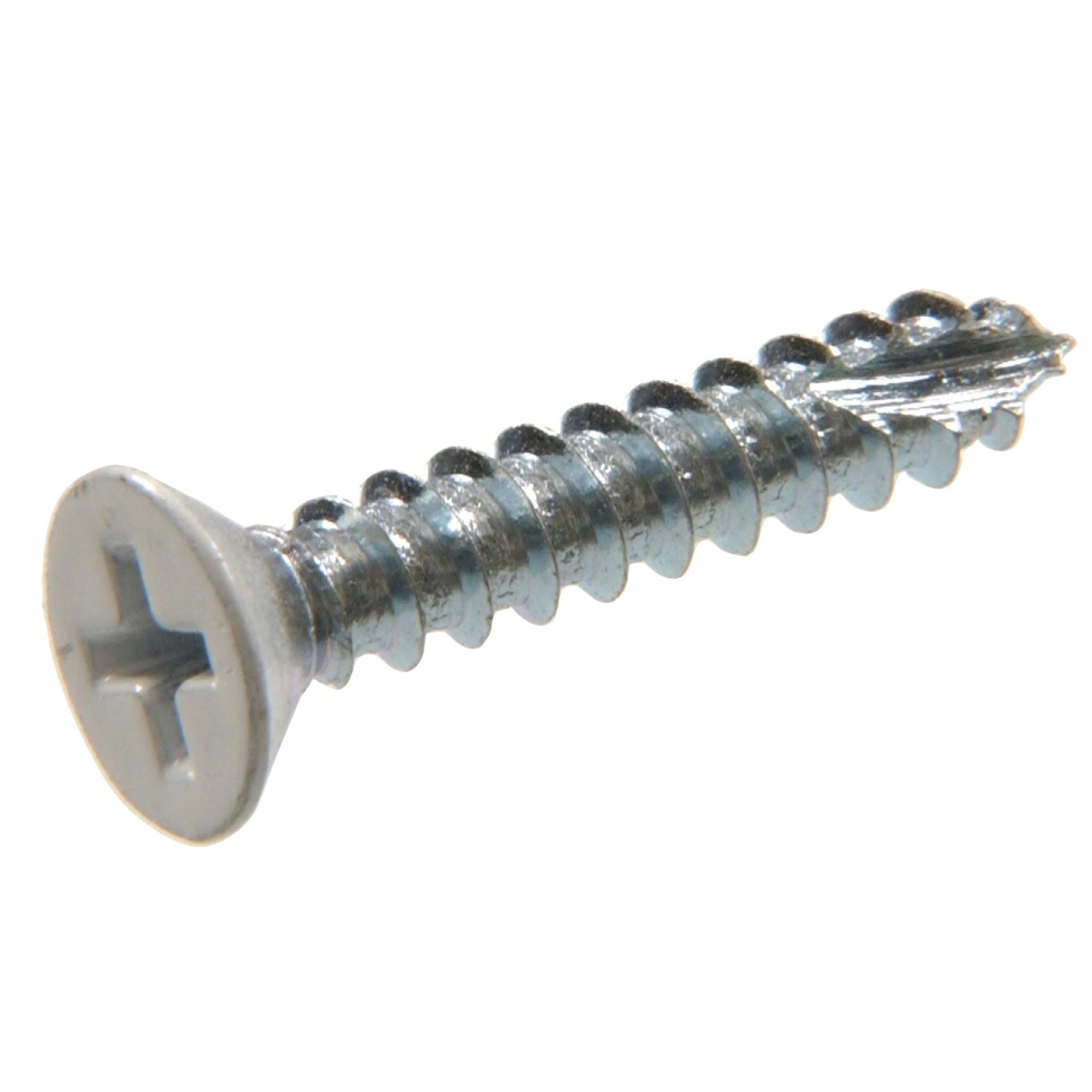 #9 x 1" White Flat Head Hinge Screw-6/Pack