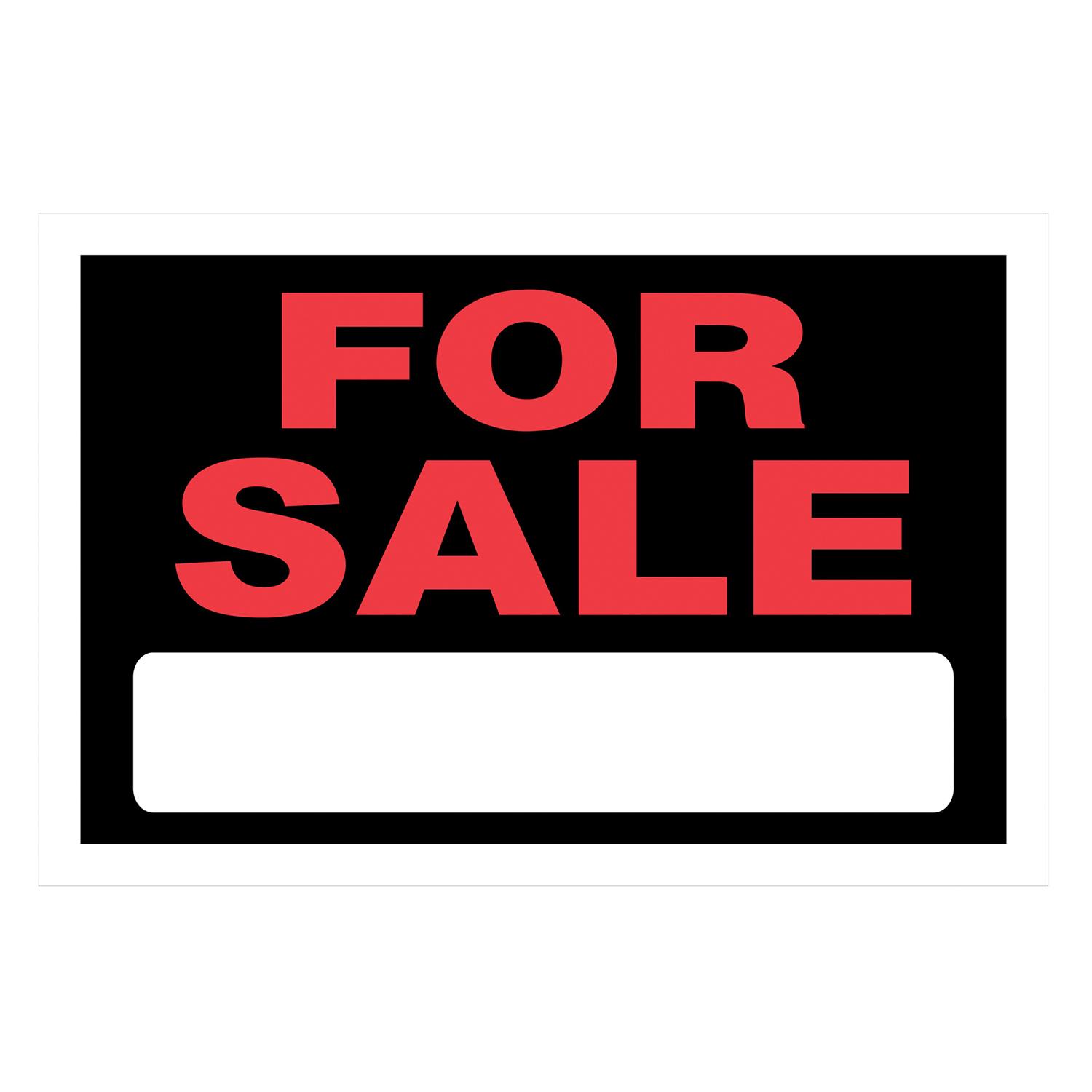 8" x 12" Red On Black For Sale Sign