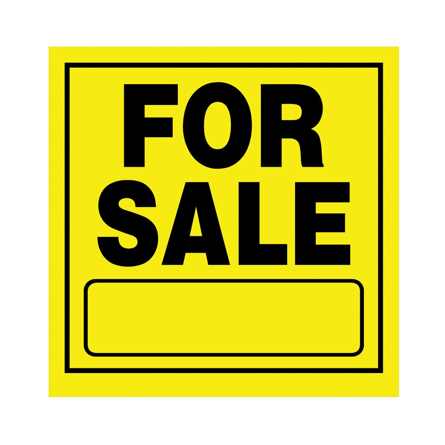 11" x 11" Black On Bright Yellow For Sale Heavy Duty Sign