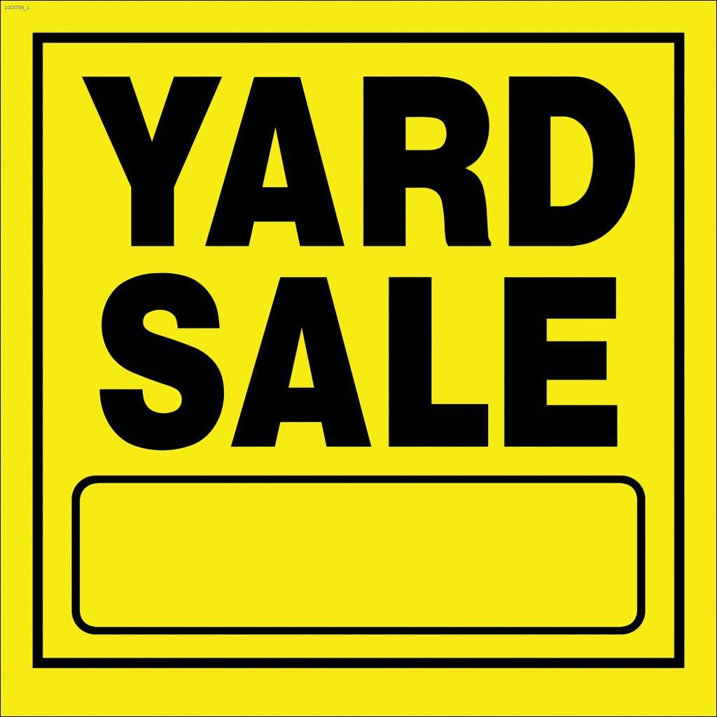 11" x 11" Black On Bright Yellow Yard Sale Heavy Duty Sign