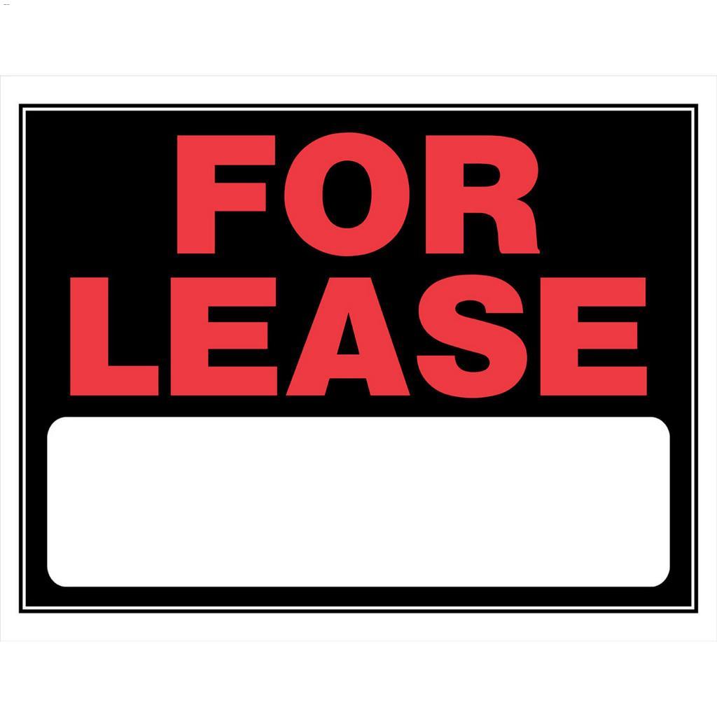 15" x 19" Fluorescent Red On Black For Lease Sign