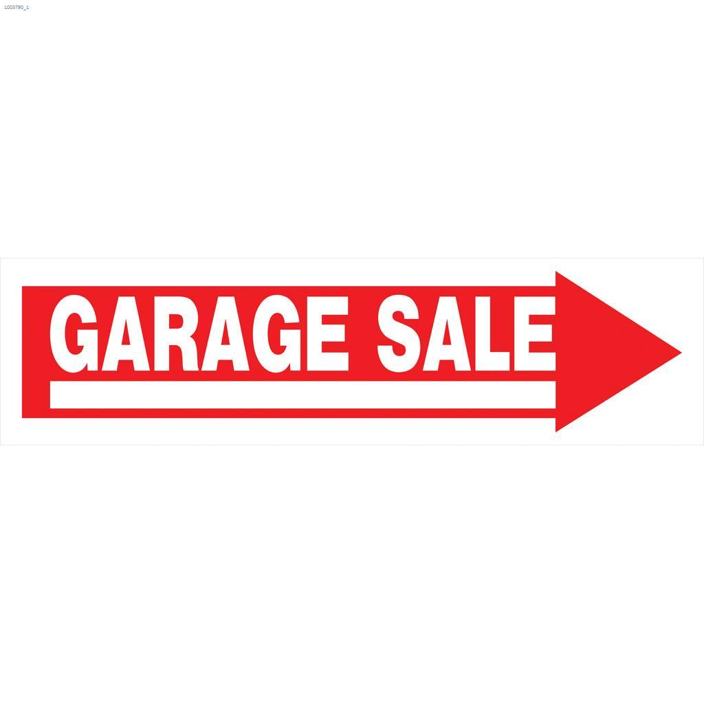 6" x 24" Red/White Garage Sale Directional Arrow Sign
