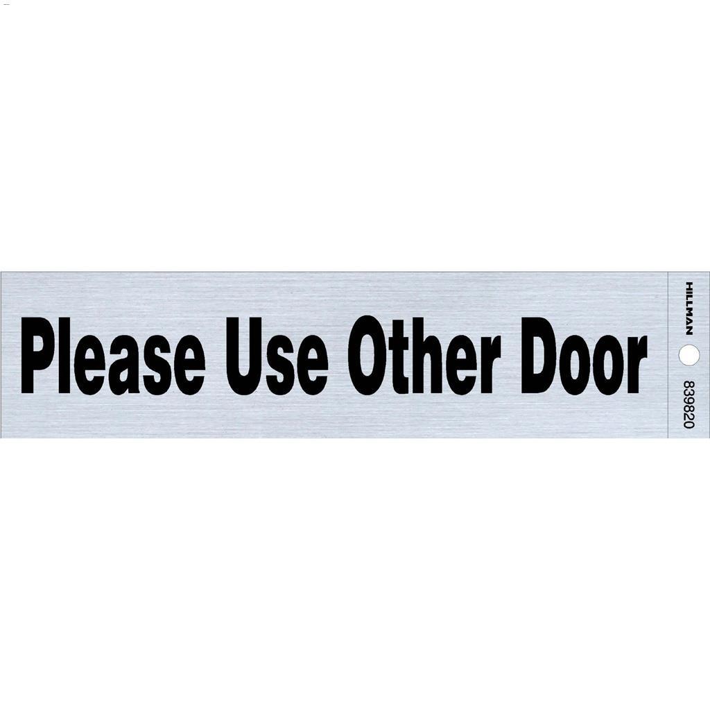 2" x 8" Black/Nickel Use Other Door Self-Adhesive Sign